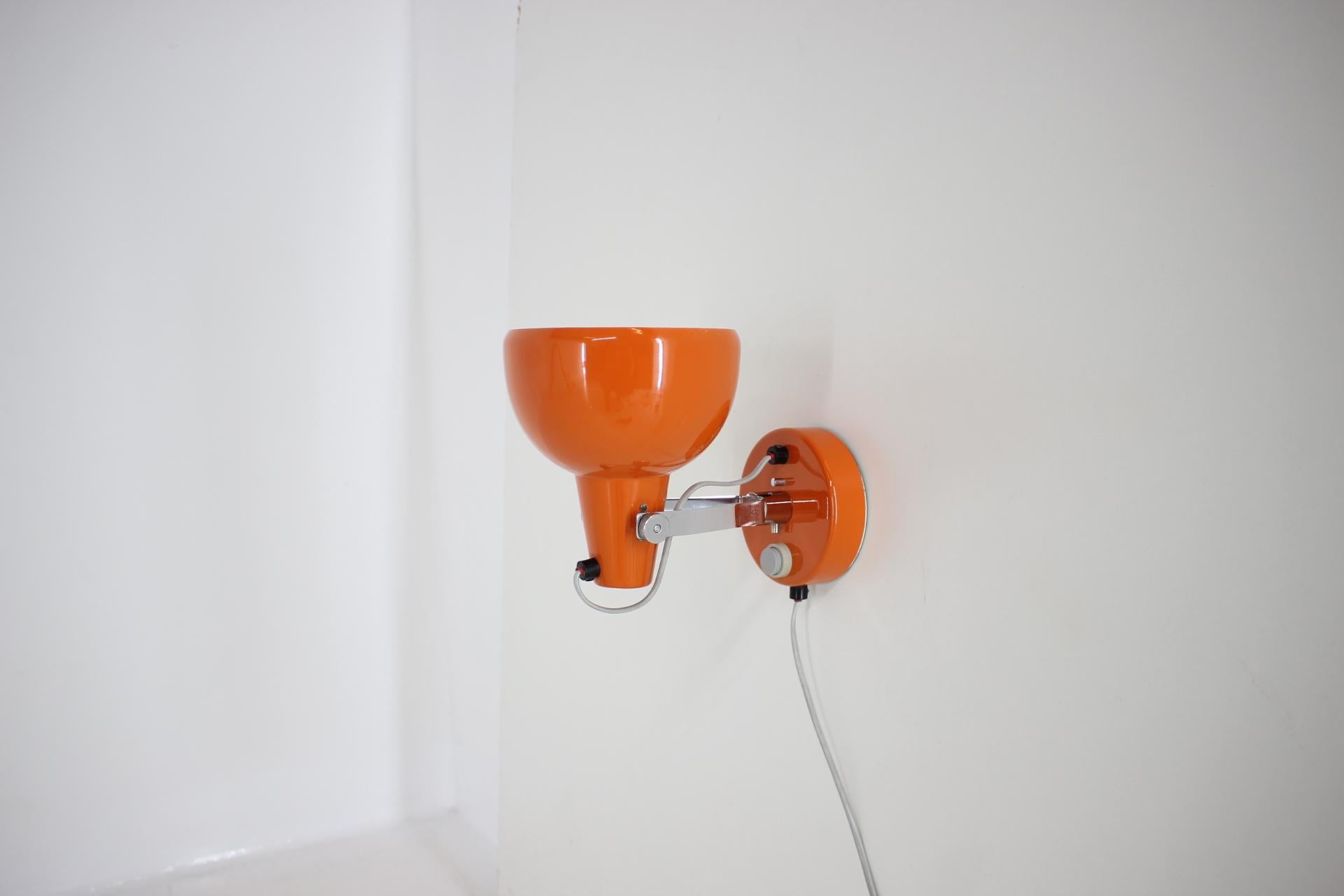 Mid-20th Century Midcentury Orange Wall Lamp/Lidokov, 1960s For Sale