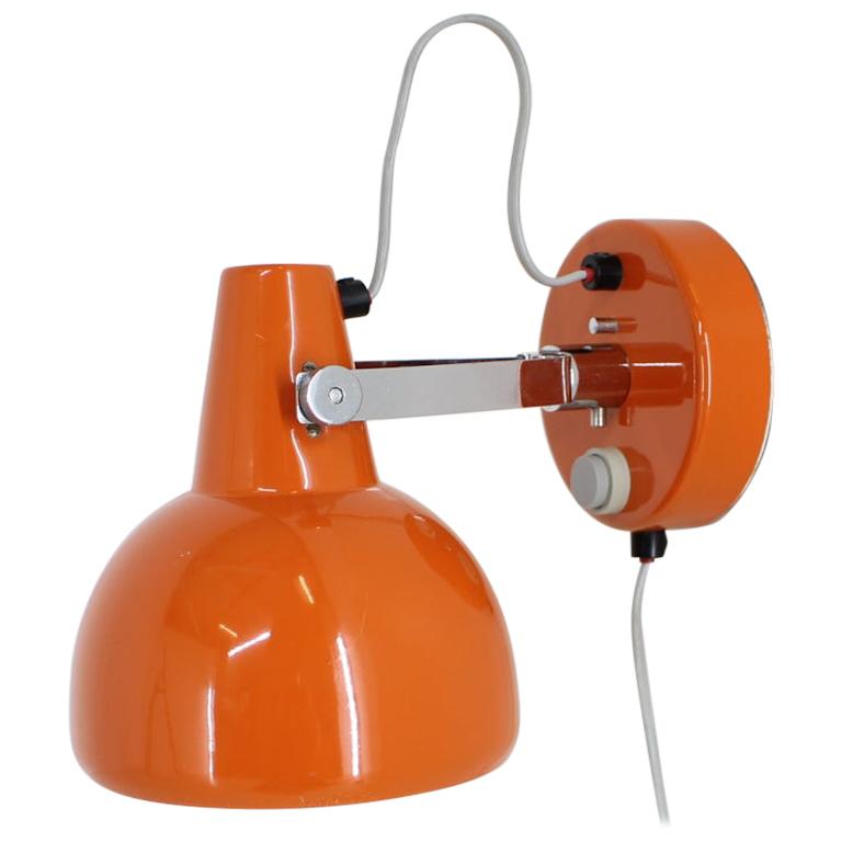 Midcentury Orange Wall Lamp/Lidokov, 1960s For Sale