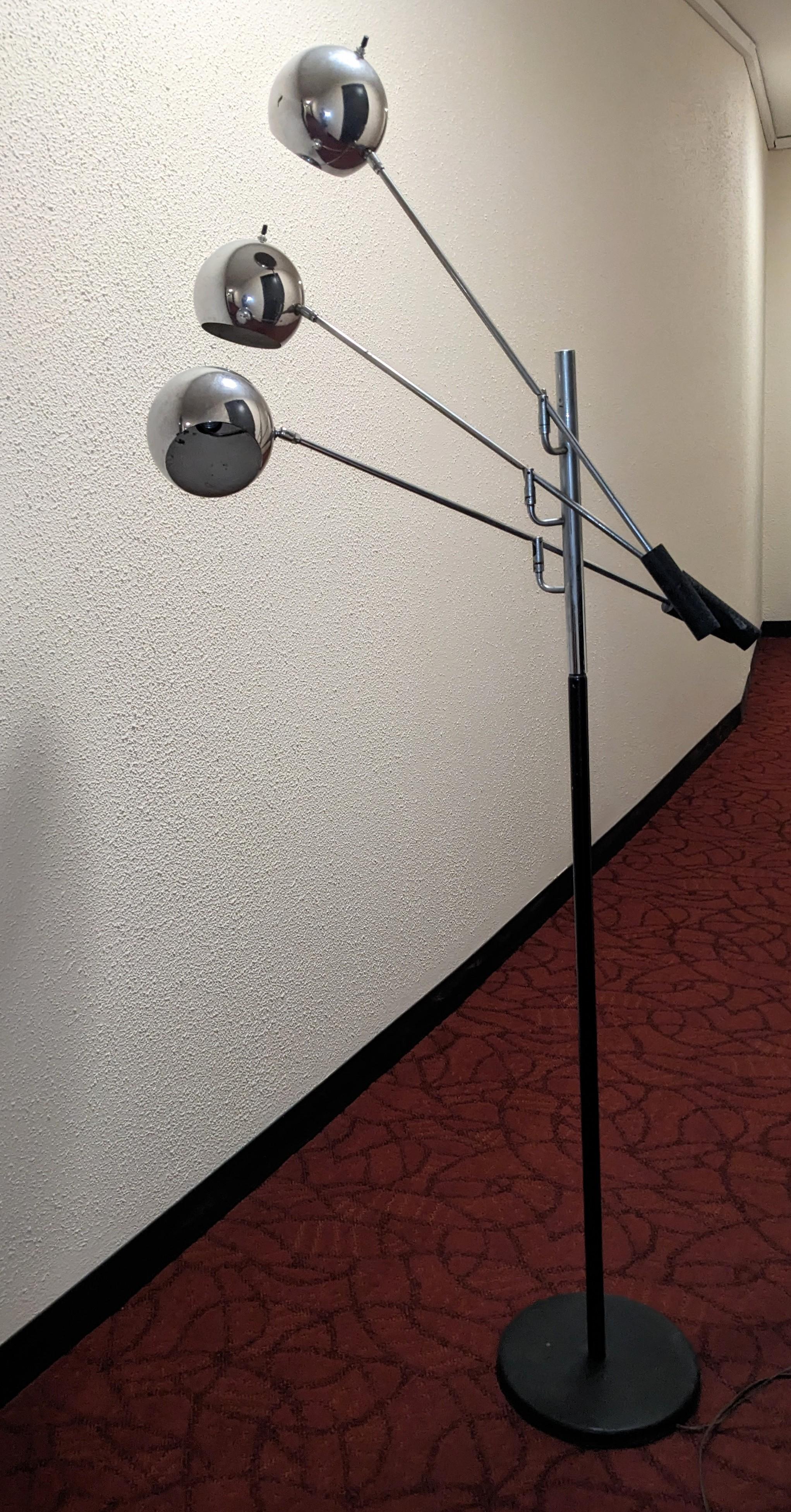 Metal Mid Century Orbiter Lamp, Robert Sonneman For Sale