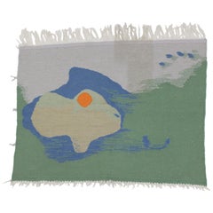 Tapiz de pared de diseño abstracto orgánico de mediados de siglo, 1950