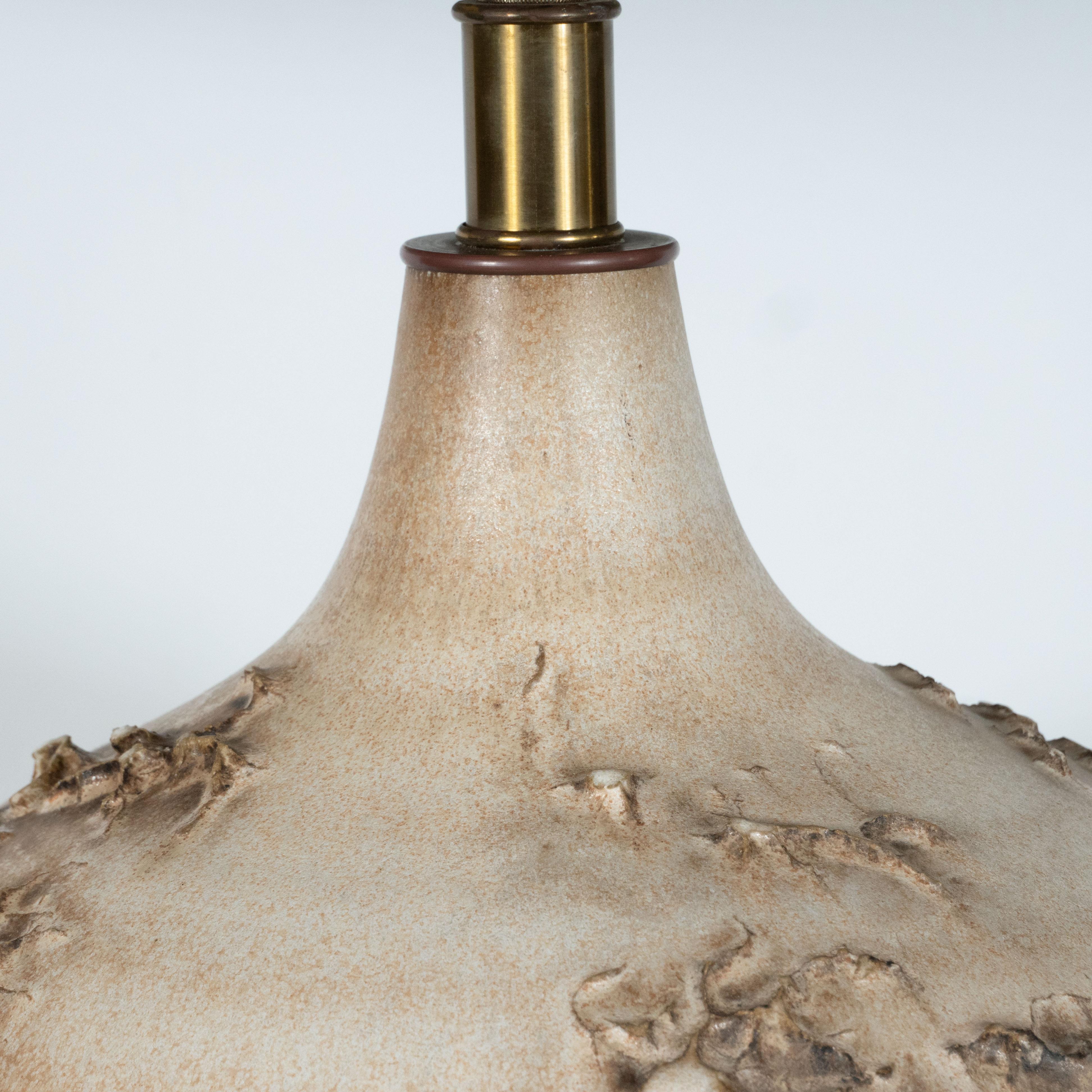 Mid-Century Modern Midcentury Organic Ceramic Topographic Lamp by Lee Rosen for Design Technics