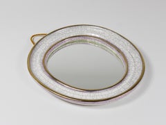 Organischer Craquelé-Terrakotta-Wandspiegel der Jahrhundertmitte von Gmundner Keramik, 1950er Jahre