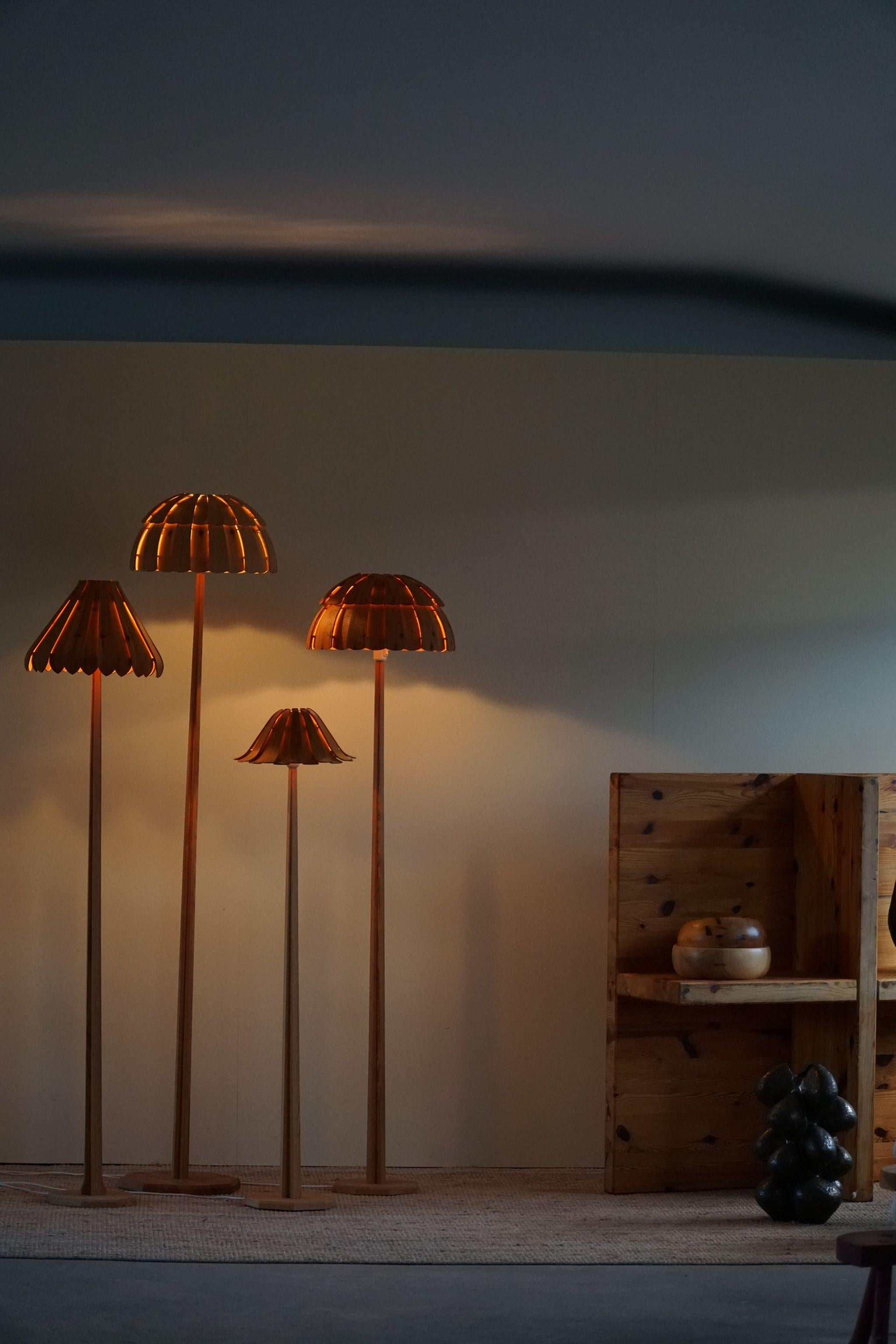Mid-20th Century Mid Century Organic Floor Lamp in Pine, Swedish Cabinetmaker, Made in 1960s