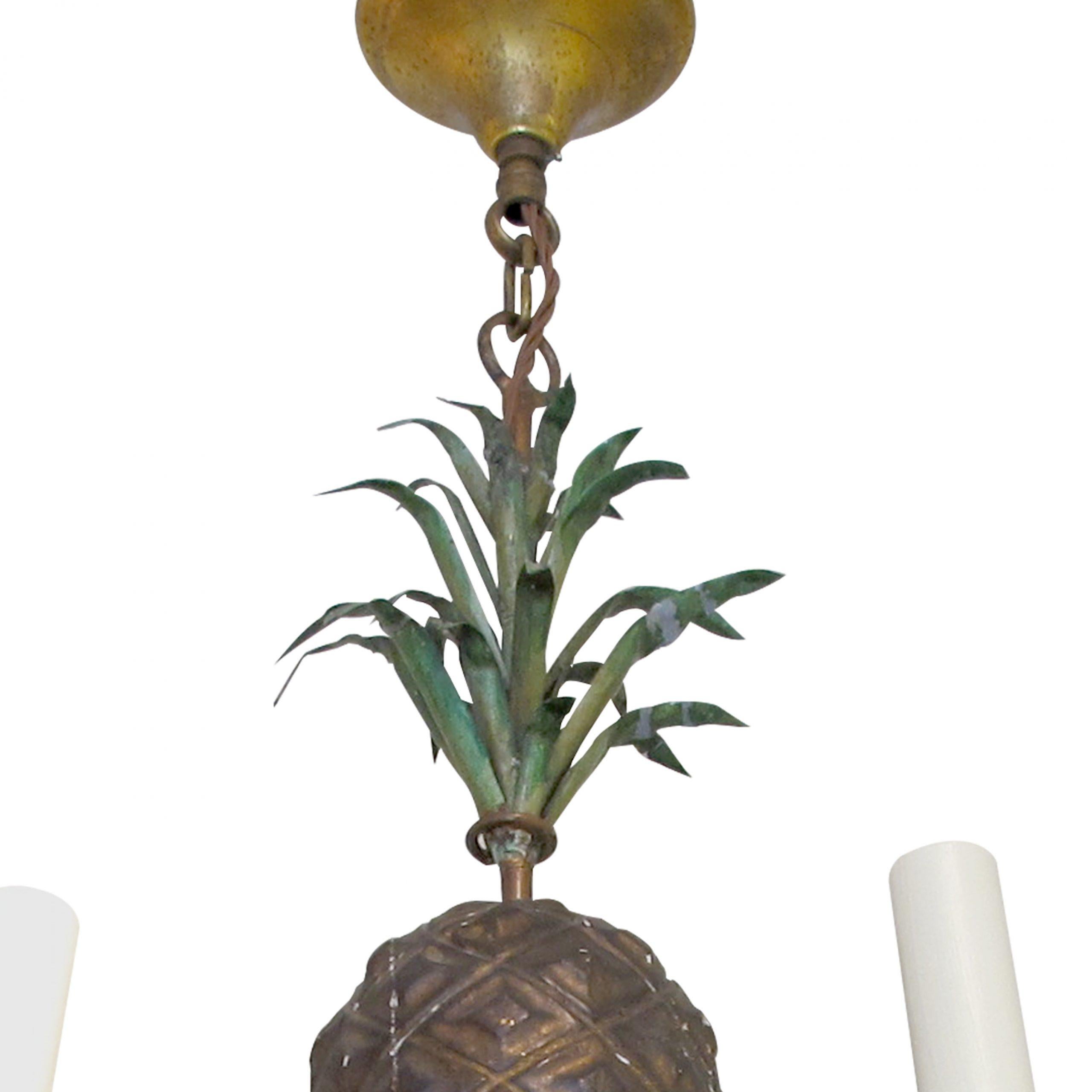 Mid-Century Bio Französisch Handcrafted Ananas förmigen Kronleuchter (Mitte des 20. Jahrhunderts) im Angebot