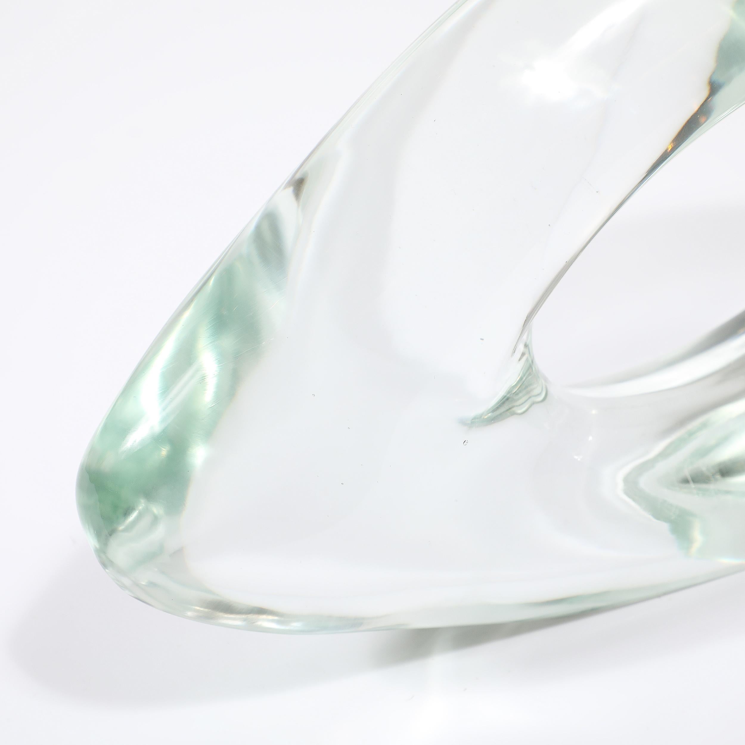 Mid-Century Organic Handblown Transparent Murano Glass Sculpture signed Salviati For Sale 1