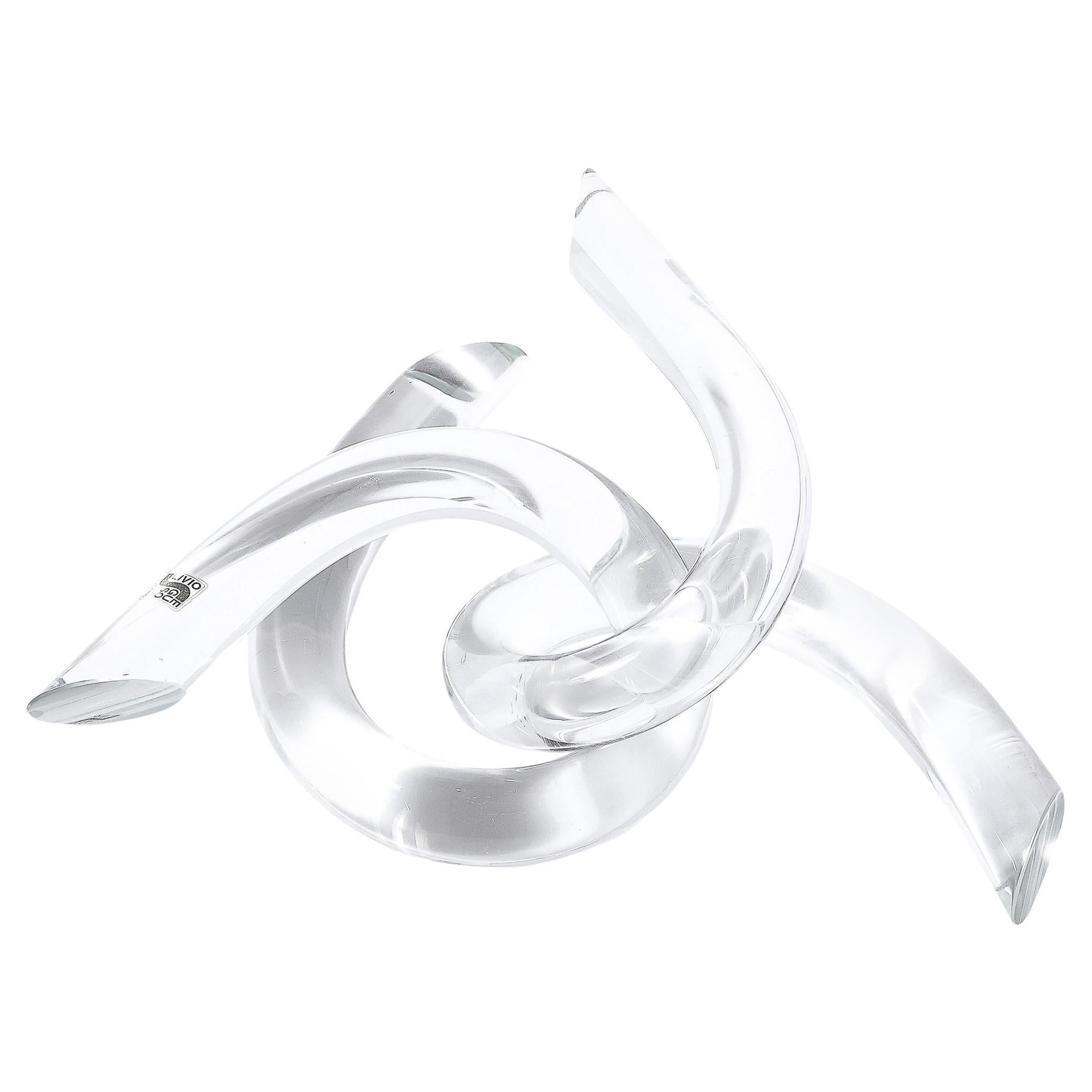 Mid-Century Organic Interlocking Sculpture in Hand-Blown Murano Glass by Seguso For Sale