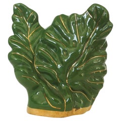 Retro Mid-Century Organic Leaf Esco-Lite Pottery TV Lamp