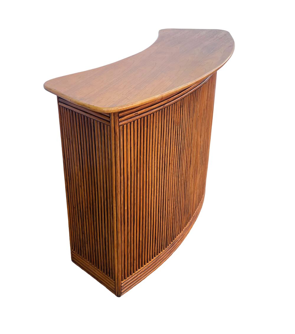 Mid-Century Modern Mid Century Organic Modern Bamboo Rattan Free Standing Dry Bar
