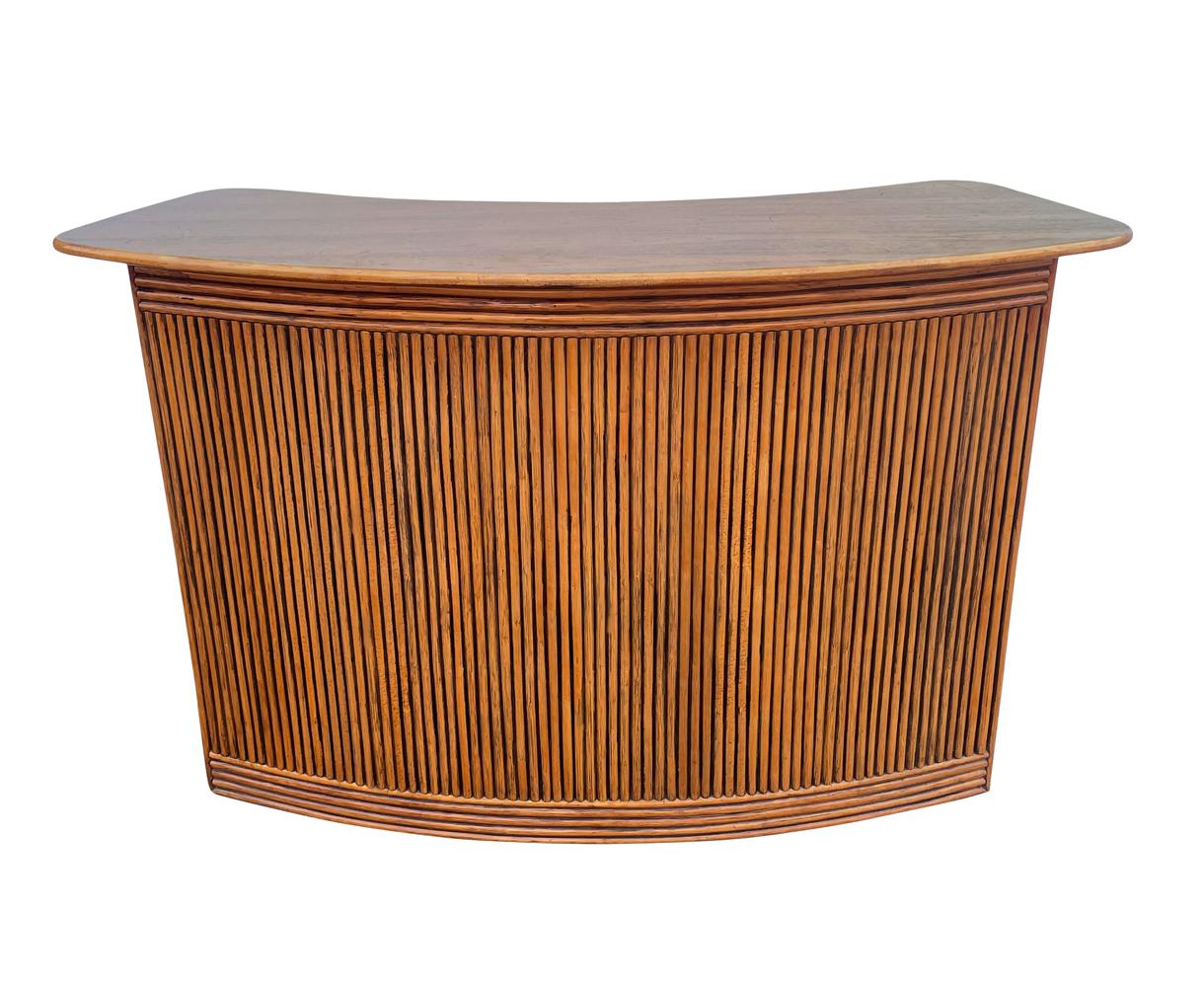 Mid Century Organic Modern Bamboo Rattan Free Standing Dry Bar In Good Condition In Philadelphia, PA