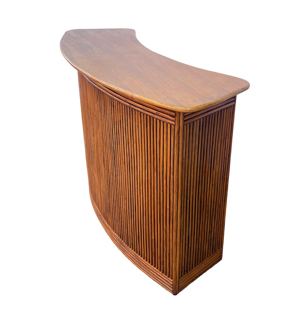 Mid-20th Century Mid Century Organic Modern Bamboo Rattan Free Standing Dry Bar