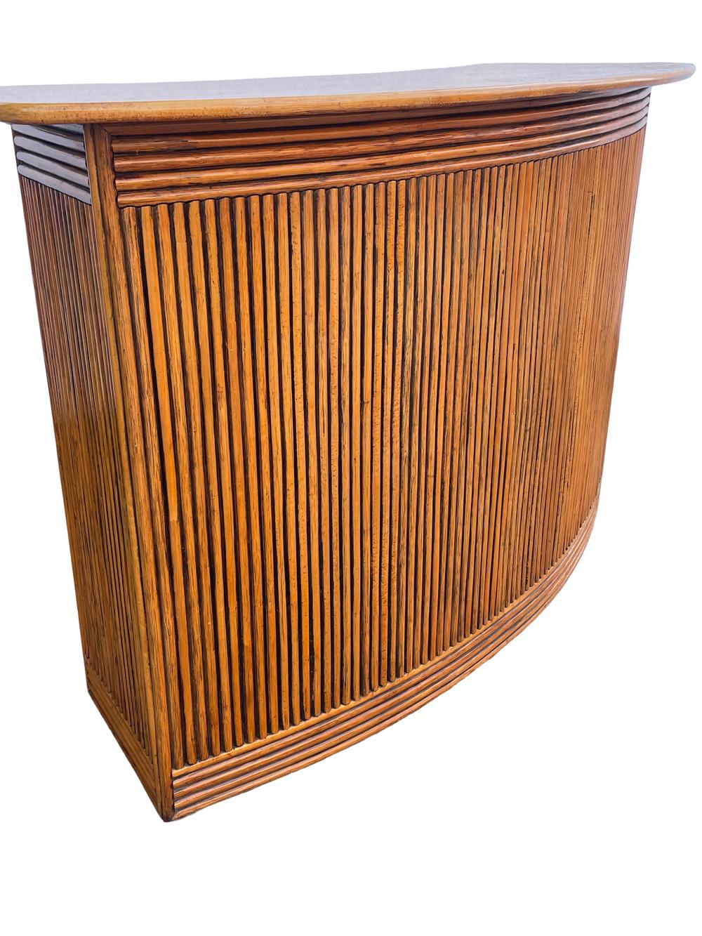 Mid Century Organic Modern Bamboo Rattan Free Standing Dry Bar 1