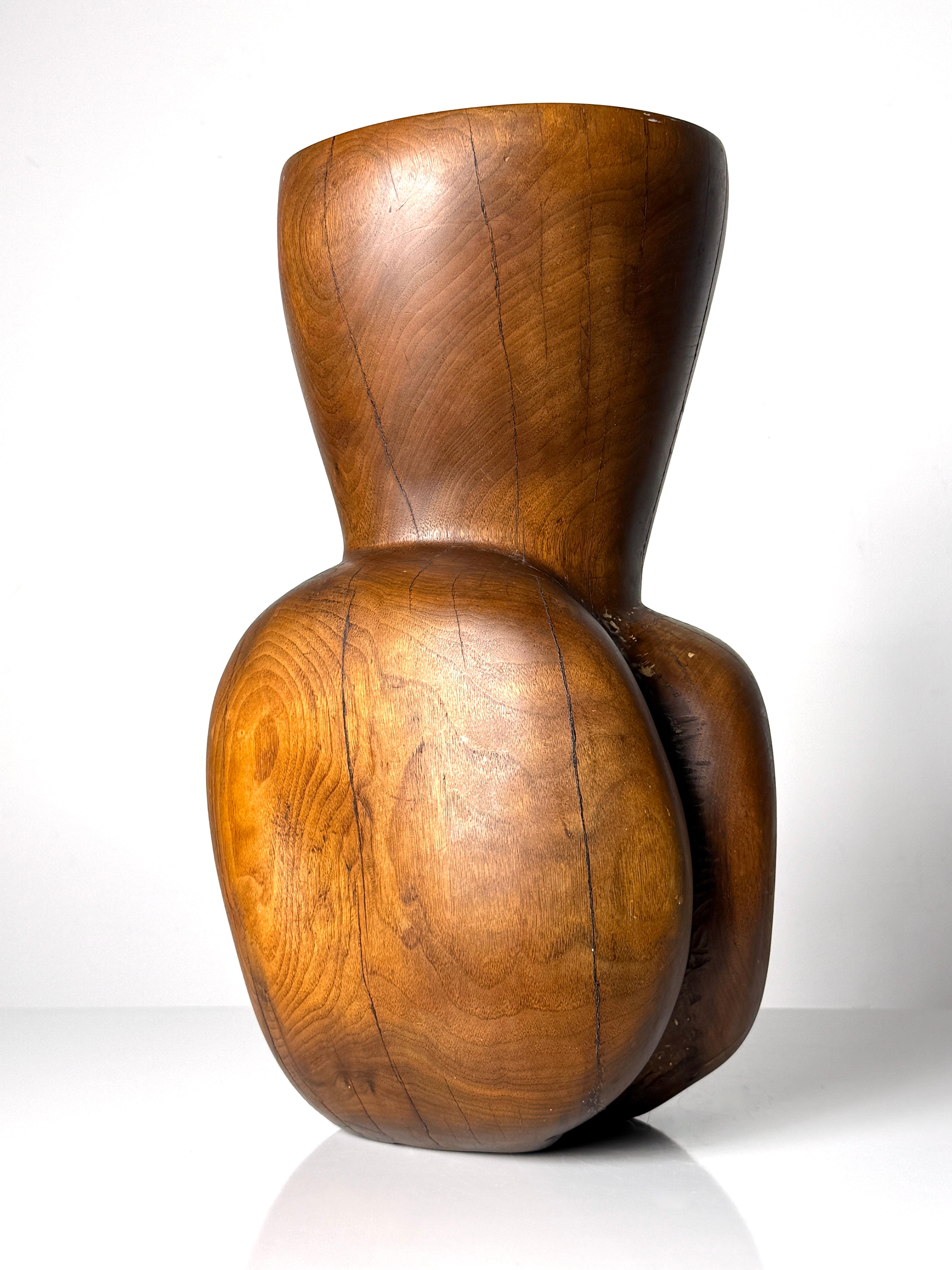 Mid Century Organic Modern Carved Wood Abstract Female Torso Sculpture 1960s For Sale 4