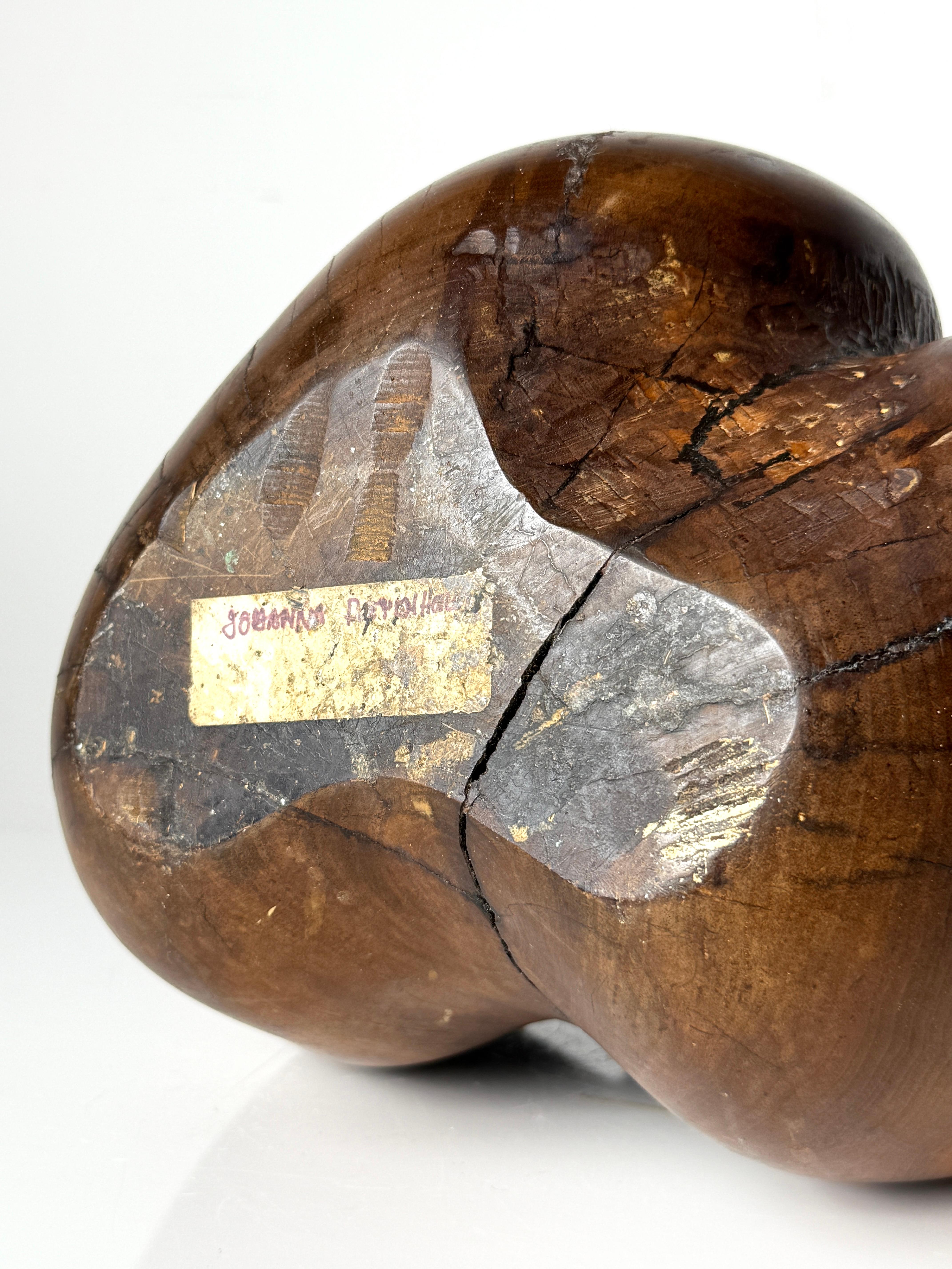 Mid Century Organic Modern Carved Wood Abstract Female Torso Sculpture 1960s For Sale 5