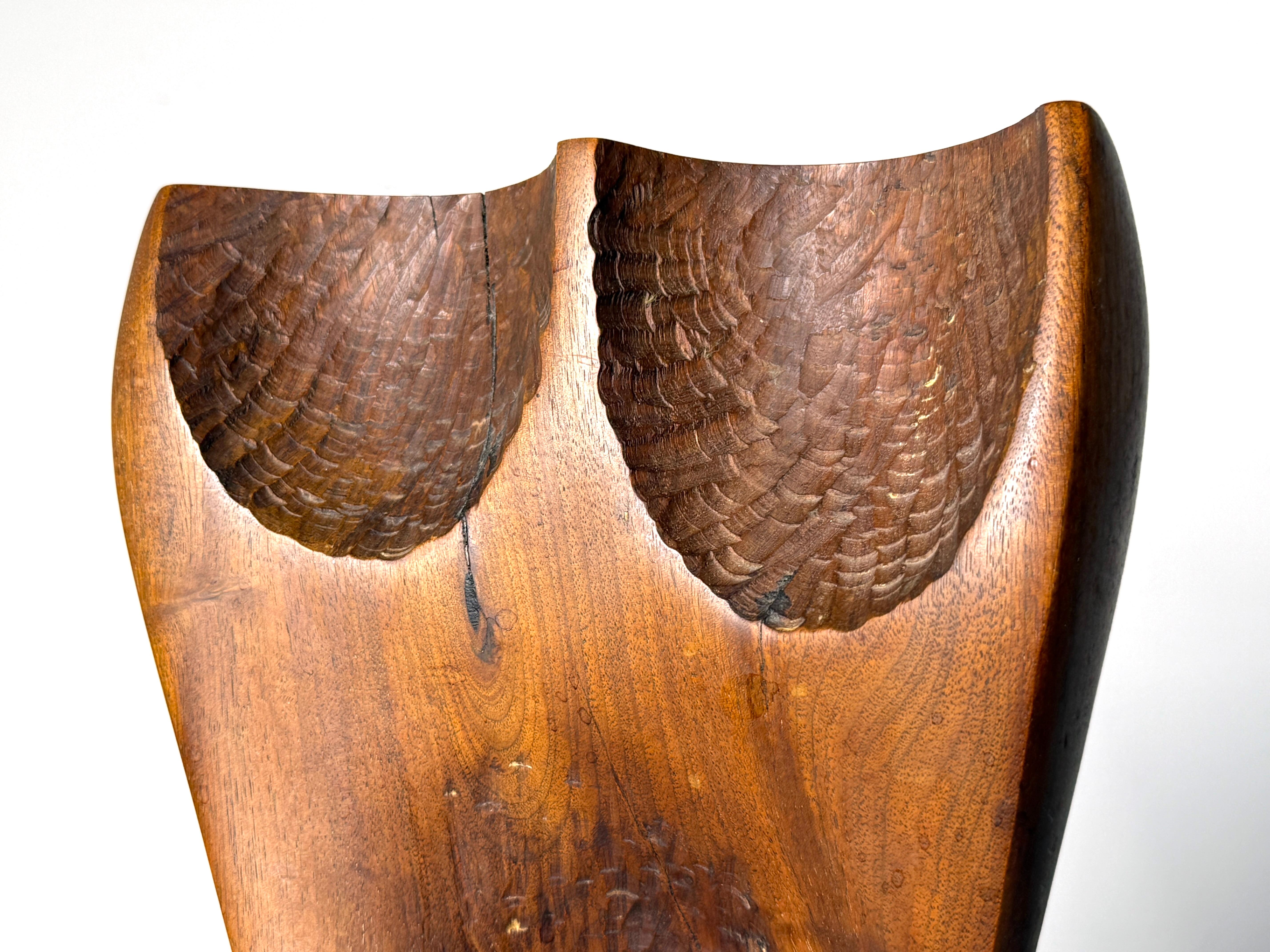 Mid Century Organic Modern Carved Wood Abstract Female Torso Sculpture 1960s In Good Condition For Sale In Troy, MI