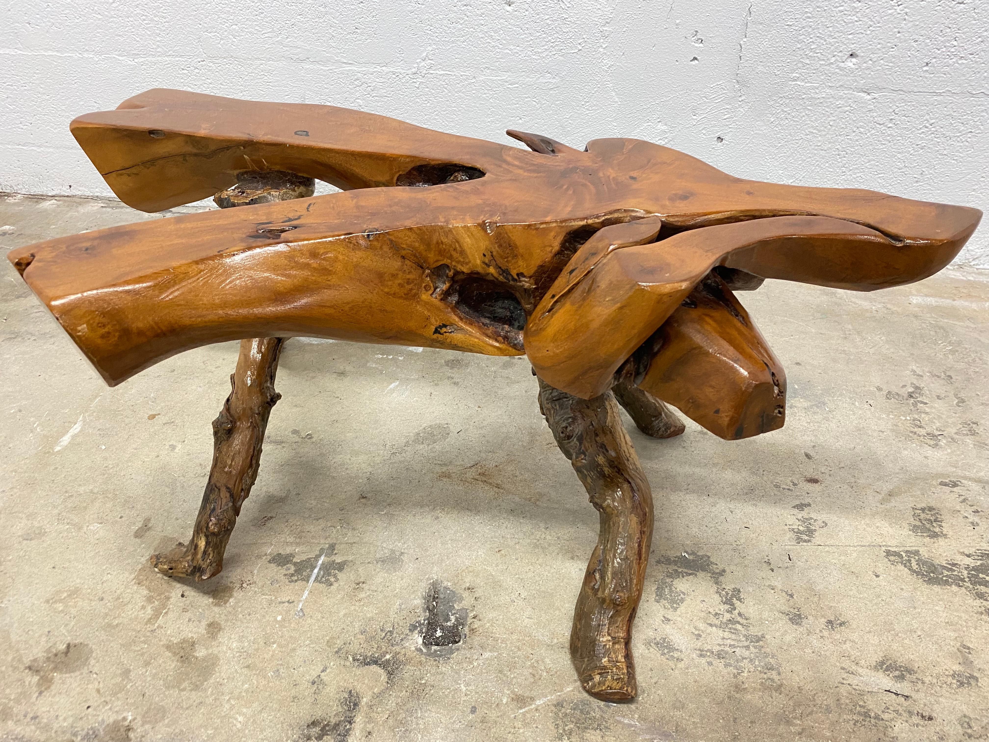 Mid-Century Organic Modern Driftwood Coffee or Side Table, 1970s For Sale 2