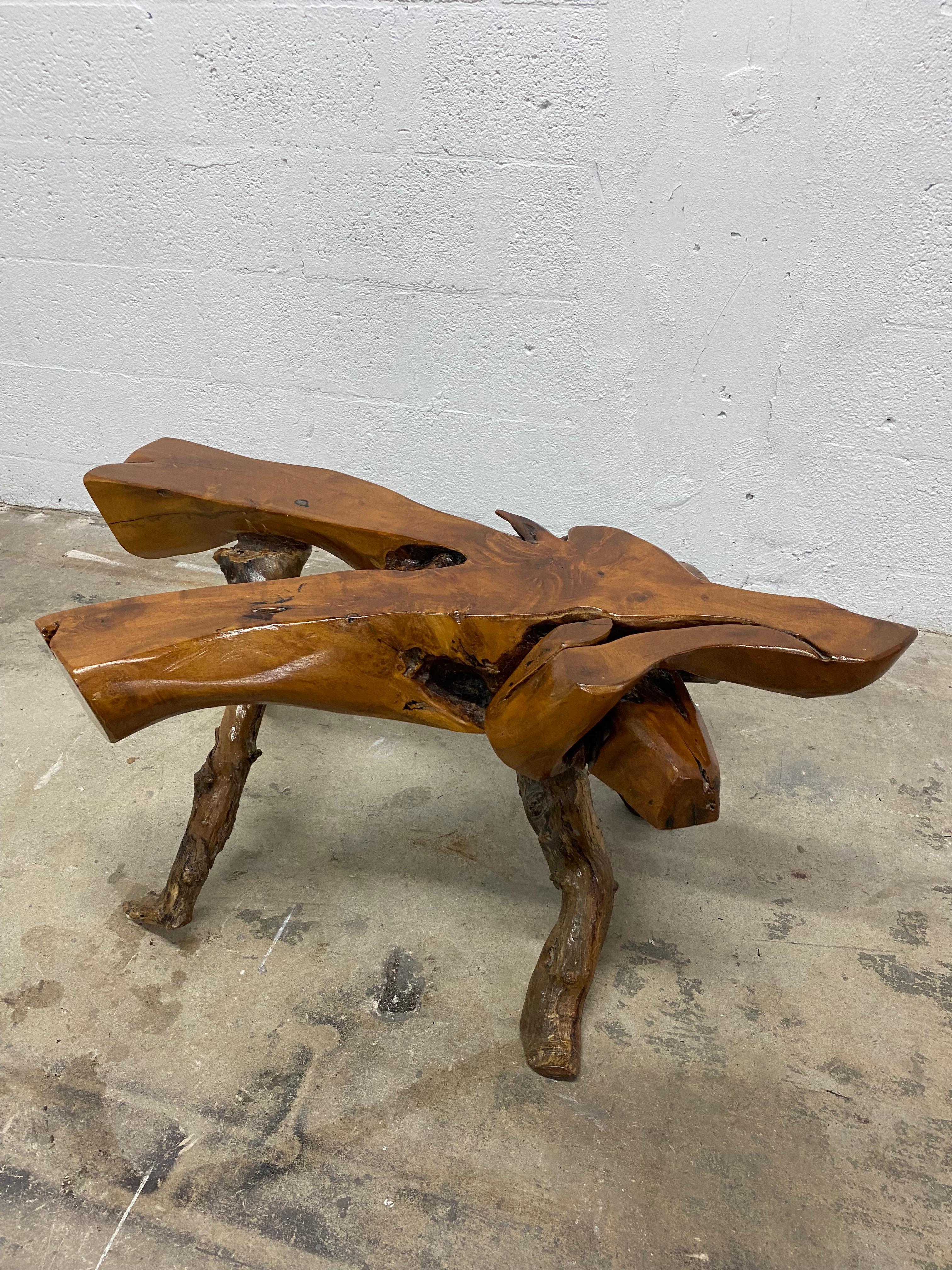 Wood Mid-Century Organic Modern Driftwood Coffee or Side Table, 1970s For Sale