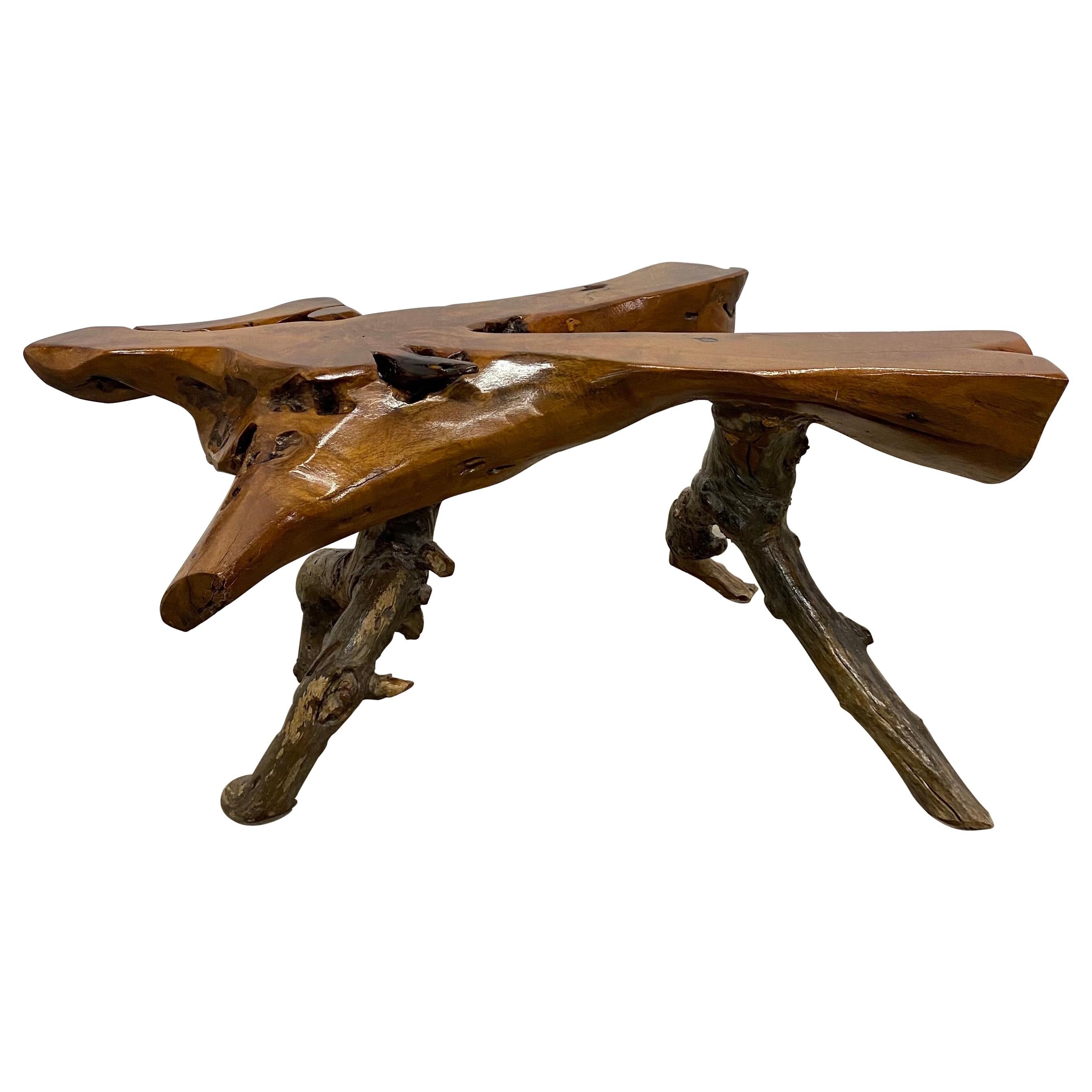 Mid-Century Organic Modern Driftwood Coffee or Side Table, 1970s