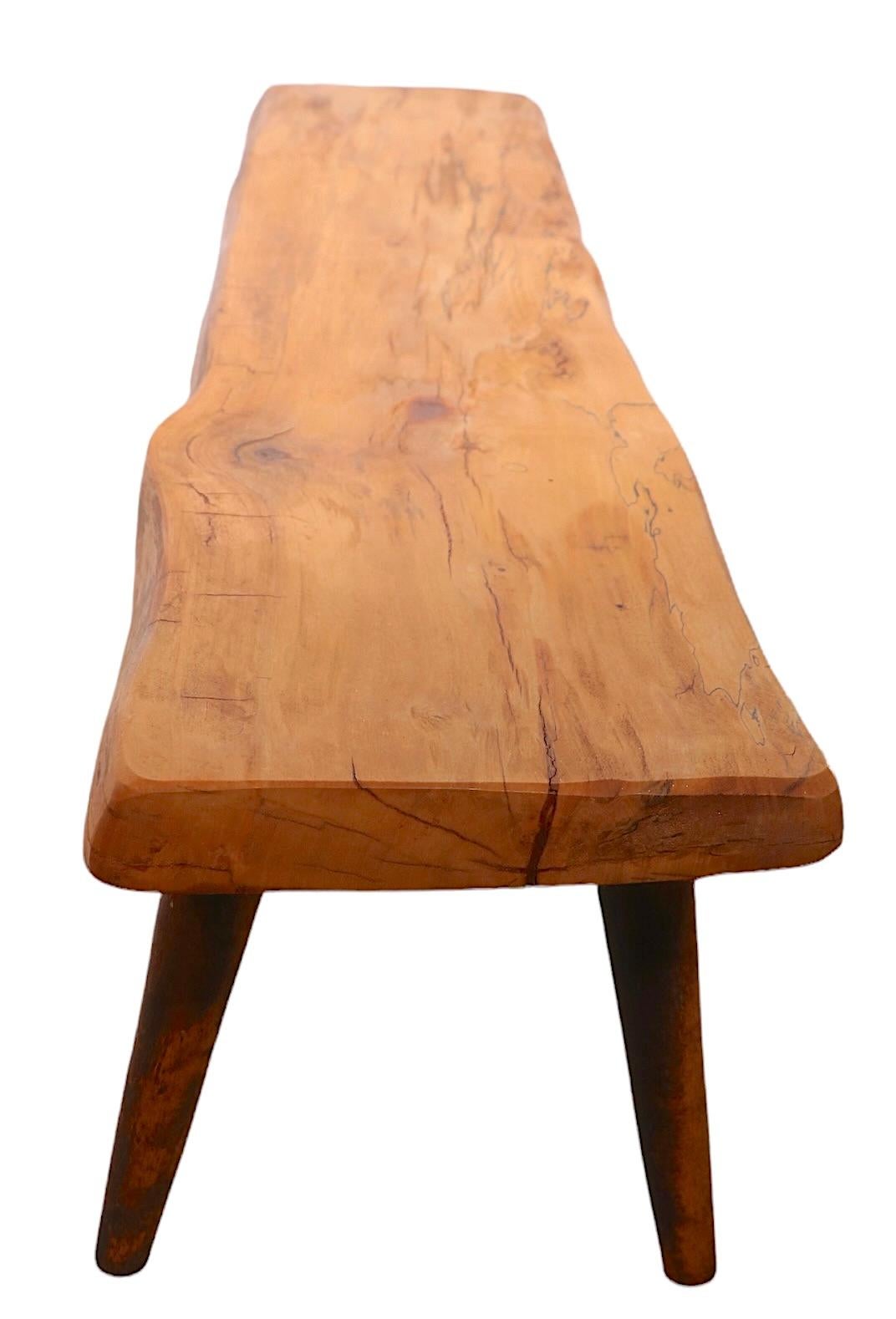 Wood Mid-Century Organic Modern Free Edge Side, End Table by Roy Sheldon Ca. 1970 For Sale