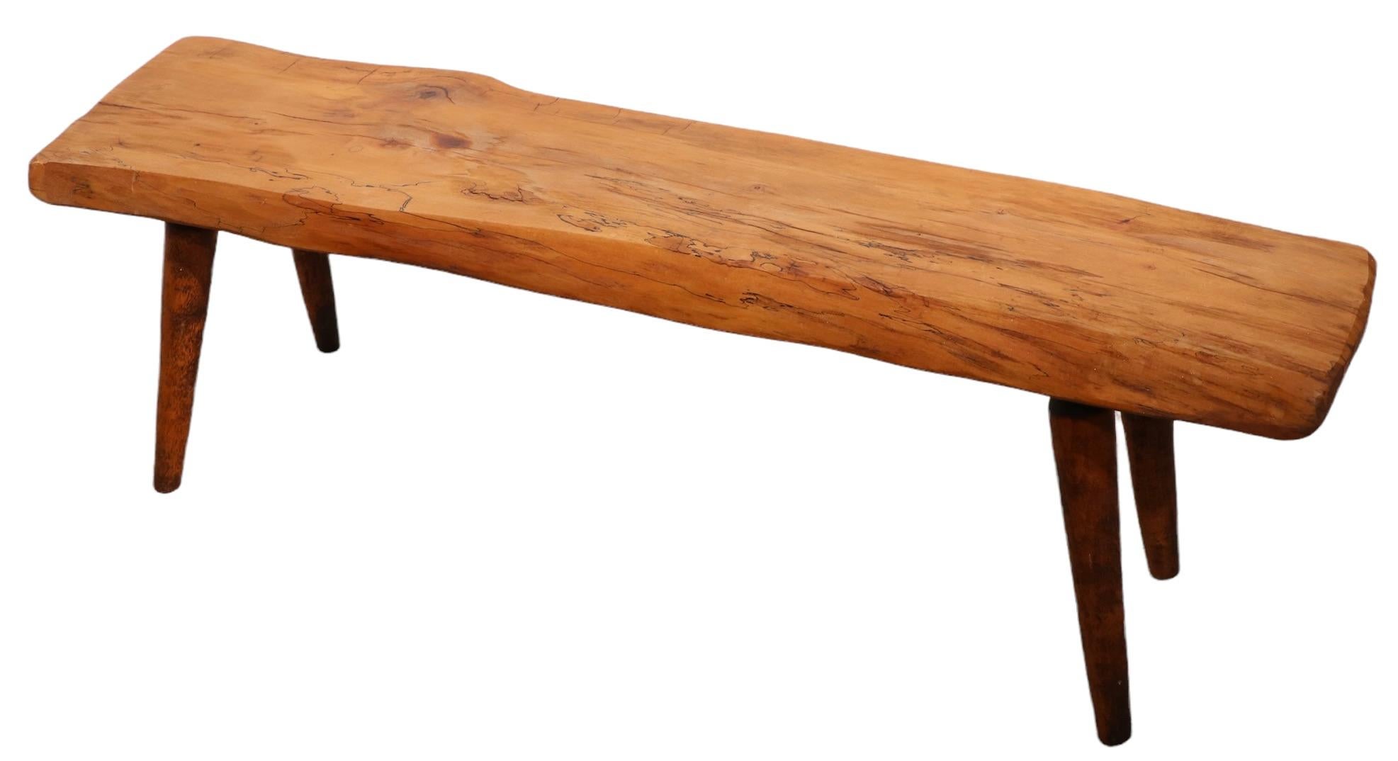 Wood Mid-Century Organic Modern Free Edge Side, End Table by Roy Sheldon Ca. 1970 For Sale