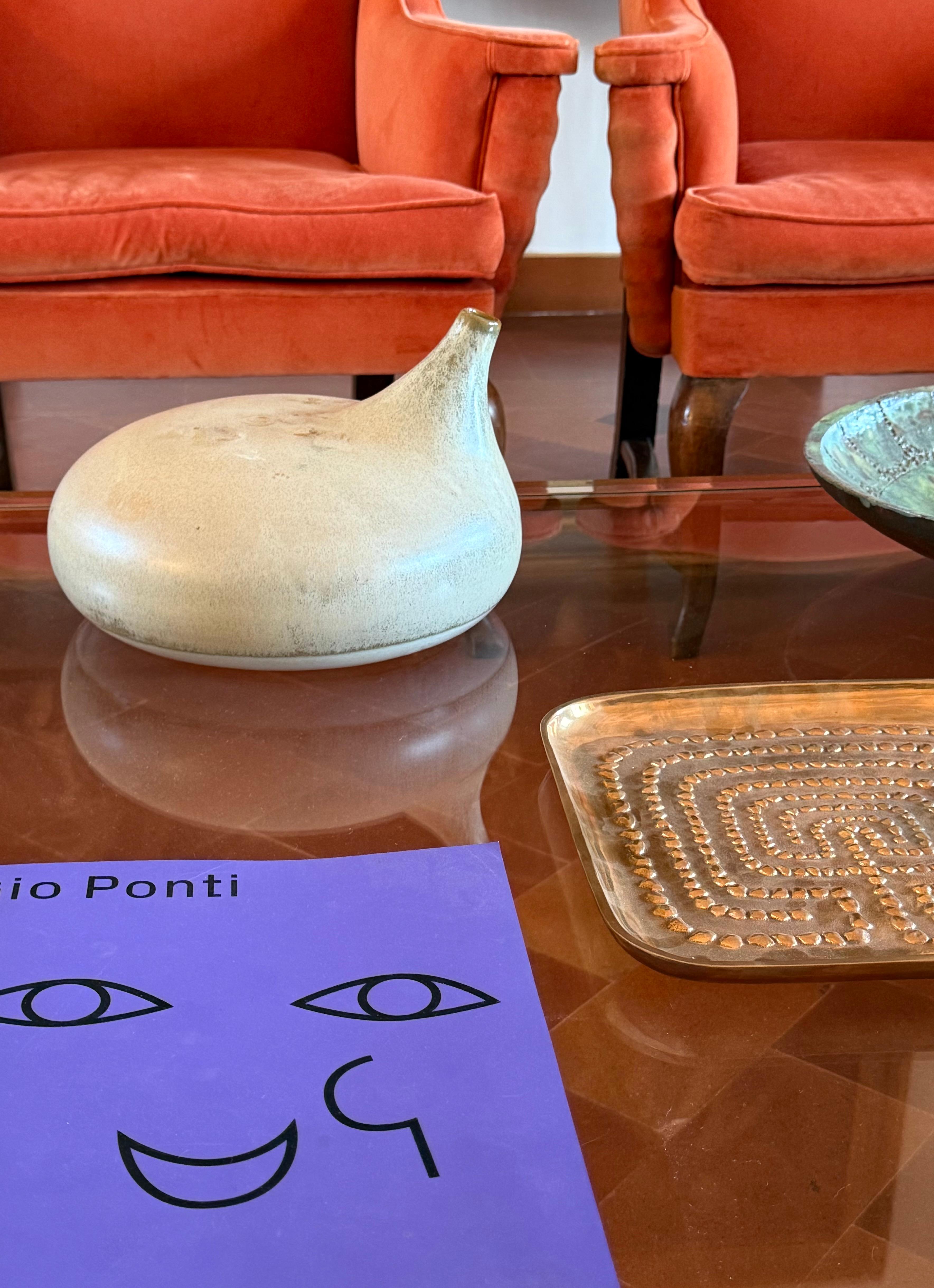 Italian Mid-century organic modern gres vase, Franco Bucci Italy ca. 1970 in vendita
