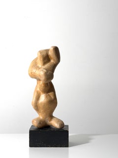 Mid Century Organic Modern Hand Carved Abstract Sculpture Biomorphic Figure 1967