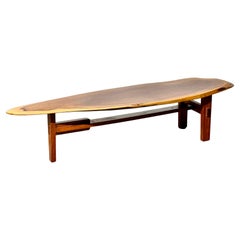 Mid Century Organic Modern Live Edge Coffee Table American Studio Craft 1970s
