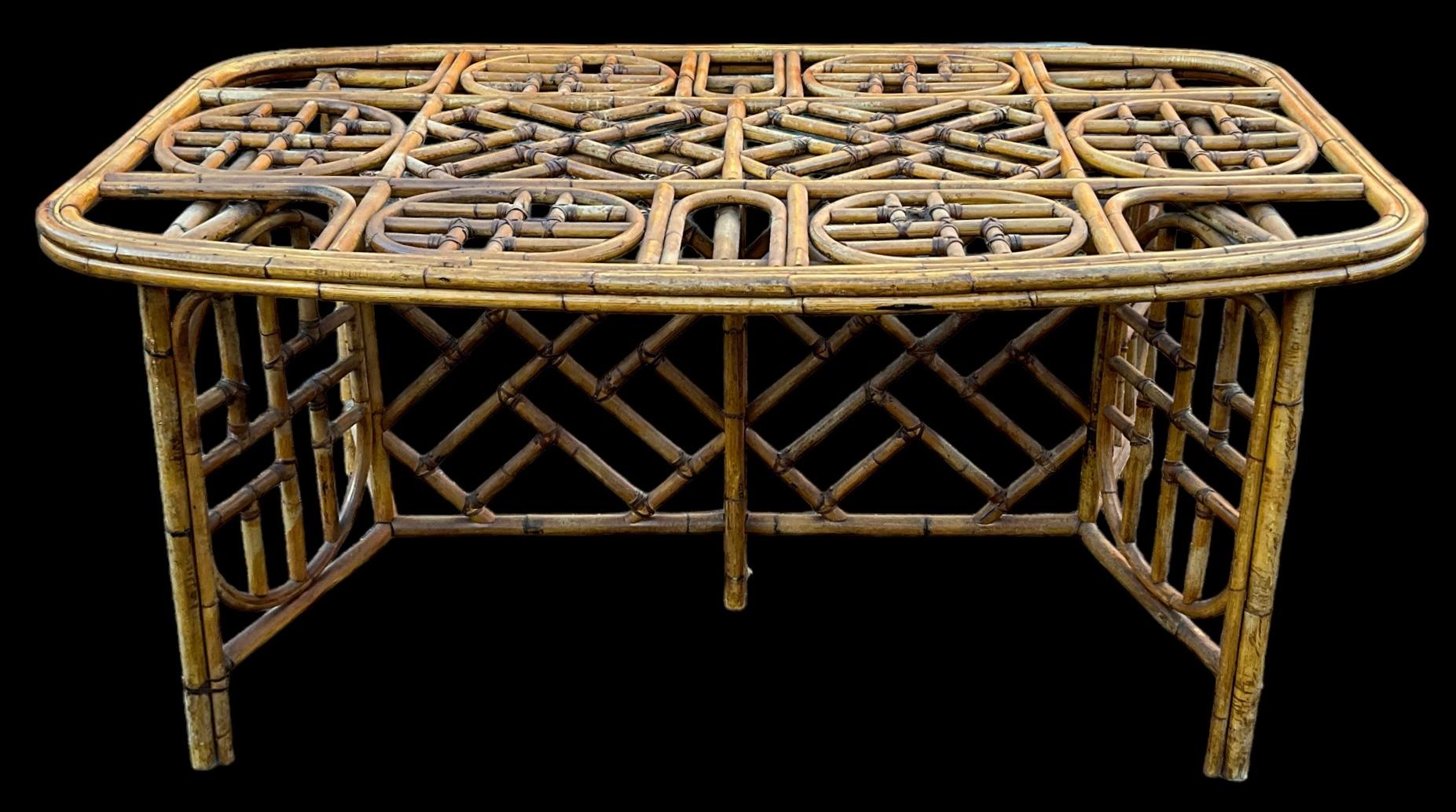 This is an awesome table! This is an organic modern bamboo dining table with recessed glass top. If you wanted to switch to a rectangular top, then that should work because it would sit on the base as opposed to in it. The bamboo has a statement