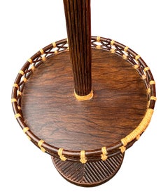 Mid-Century Organic Modern Pencil Bamboo Floor Lamp / Tray Table - 2 Available