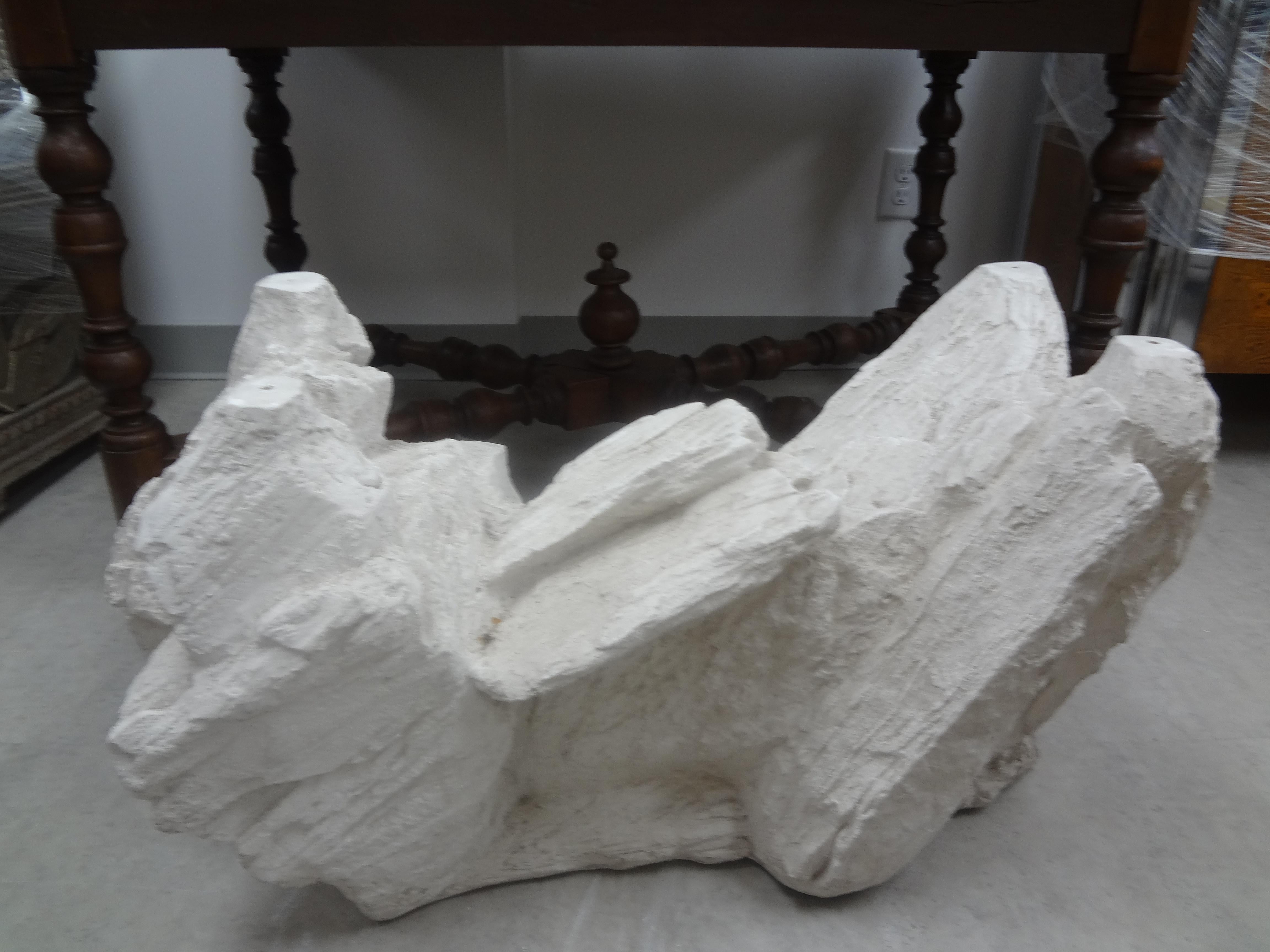 Midcentury Organic Modern Plaster Faux Rock Table Base Attributed to Sirmos For Sale 4