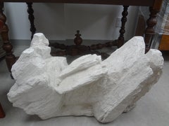 Midcentury Organic Modern Plaster Faux Rock Table Base Attributed to Sirmos