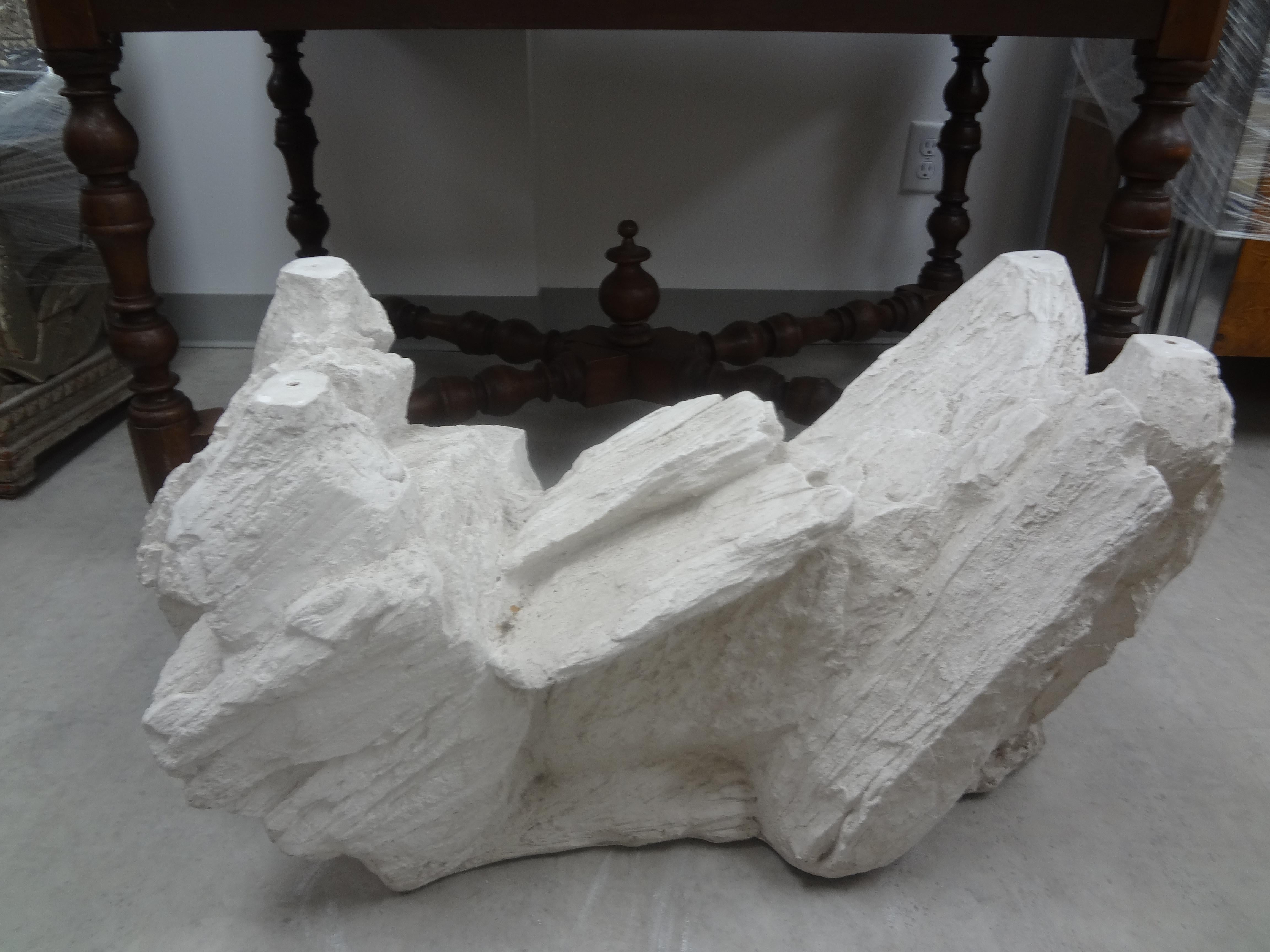 Midcentury Organic Modern Plaster Faux Rock Table Base Attributed to Sirmos For Sale 3