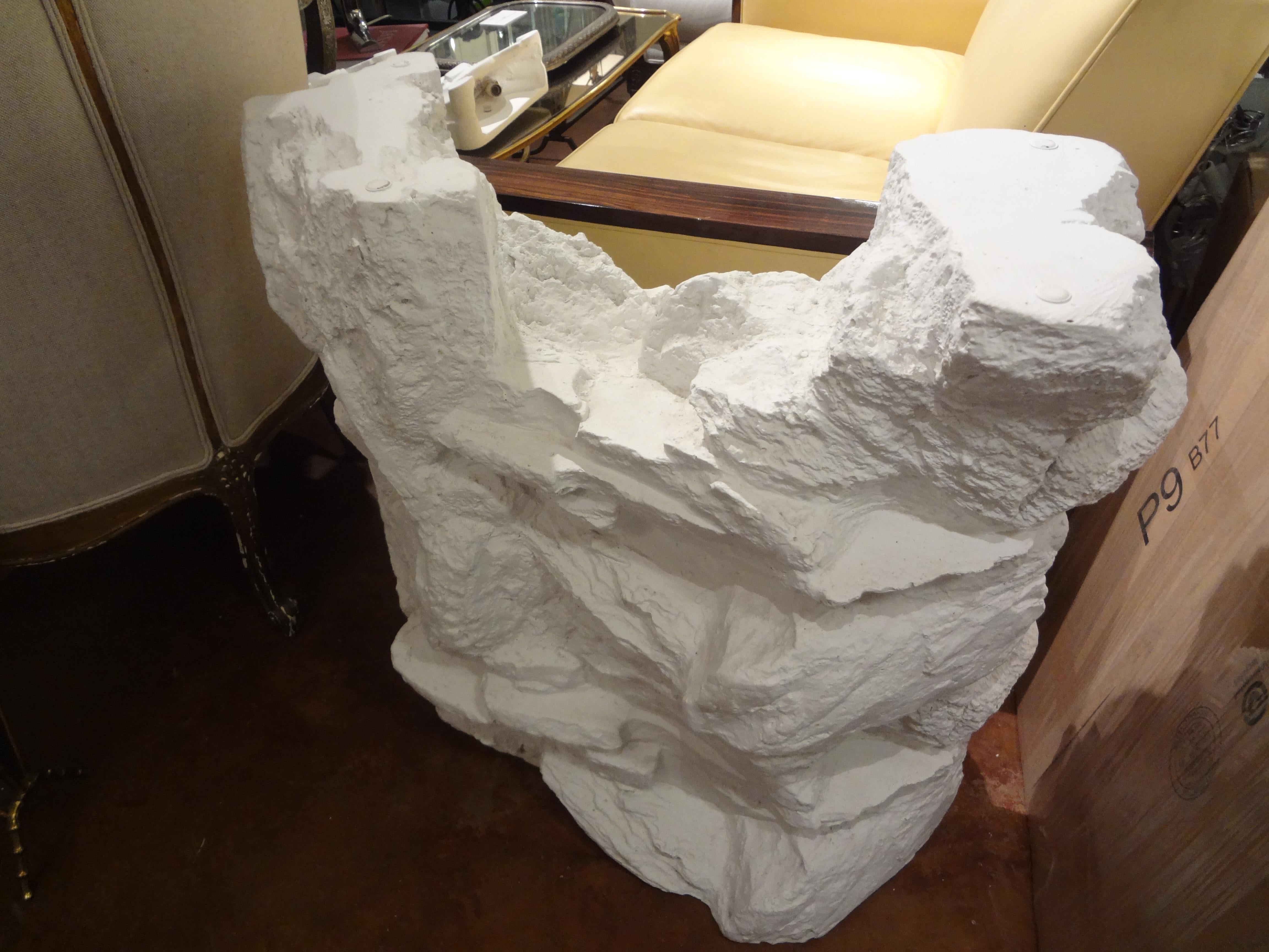 Midcentury Organic Modern Plaster Faux Rock Table Base 5