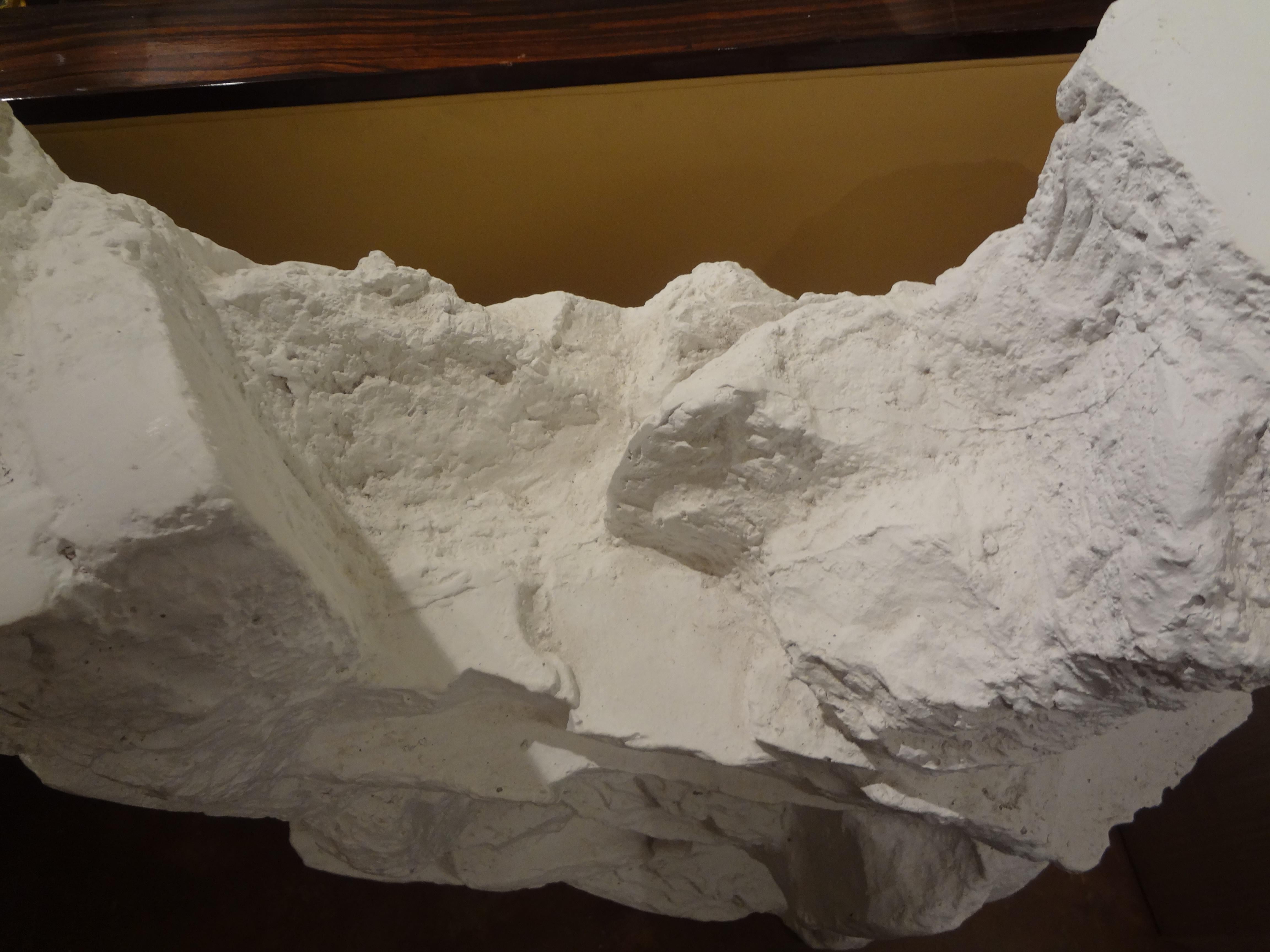 Midcentury Organic Modern Plaster Faux Rock Table Base In Good Condition In Houston, TX
