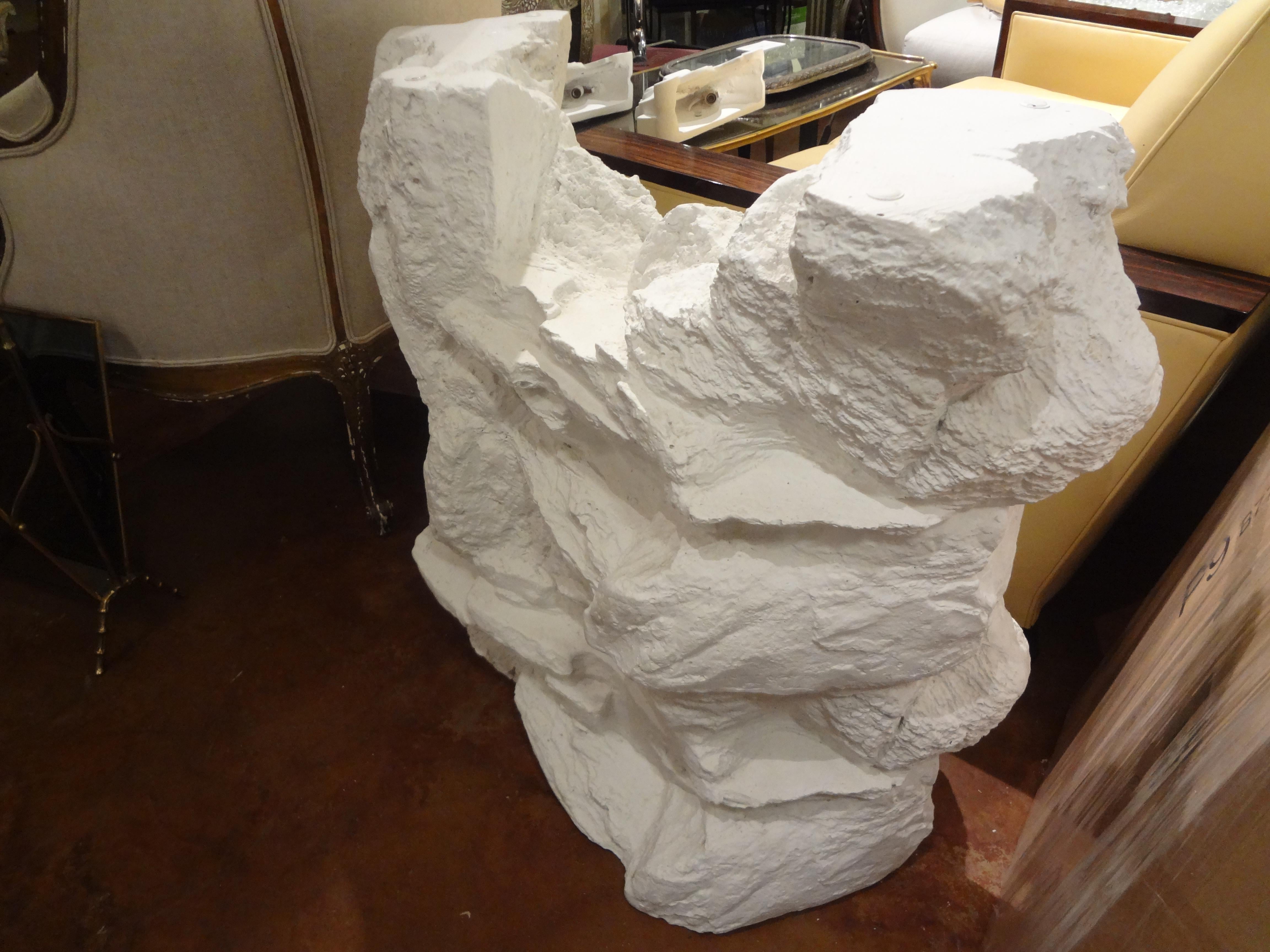 Late 20th Century Midcentury Organic Modern Plaster Faux Rock Table Base