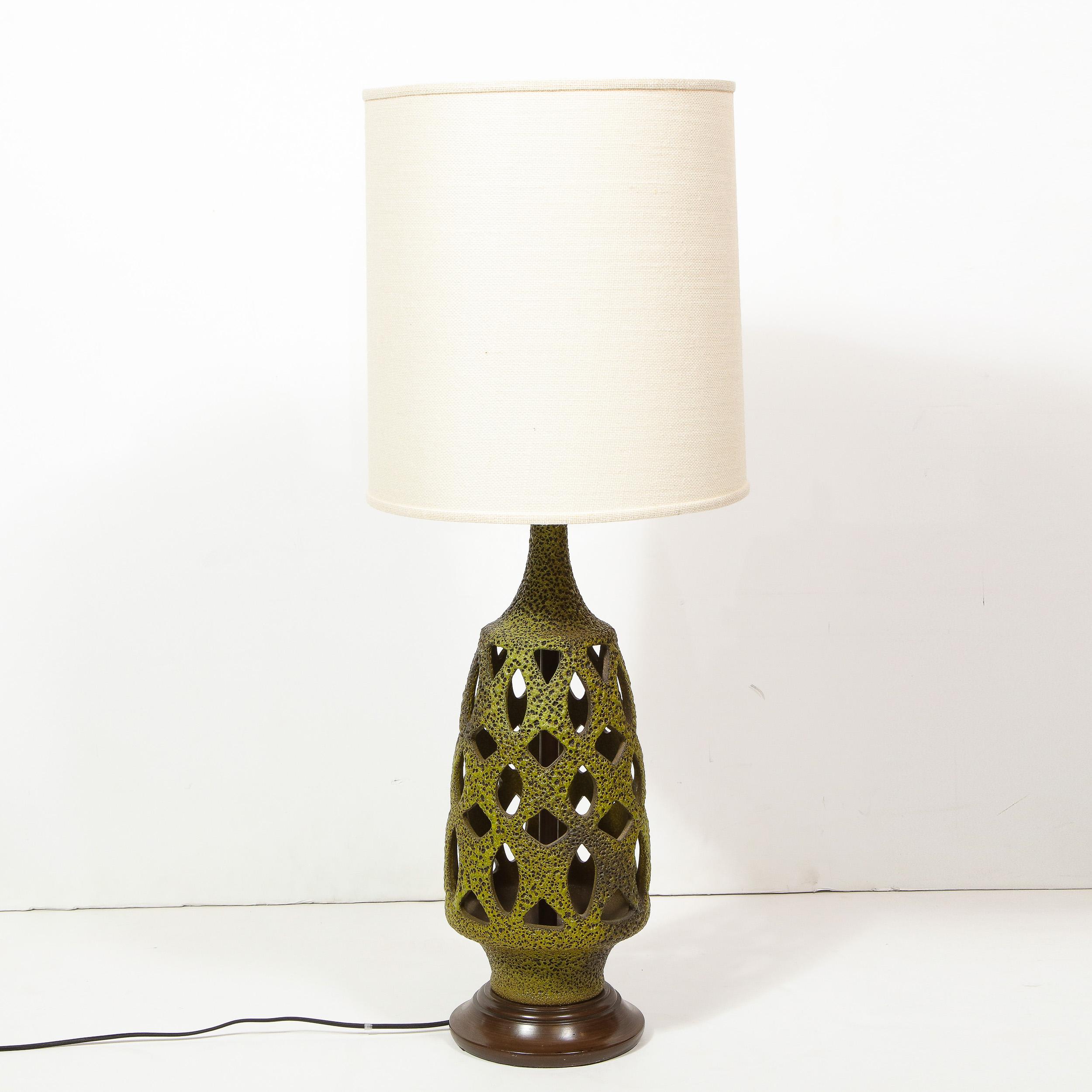 Mid-20th Century Midcentury Organic Modern Sculptural Latticework Table Lamp