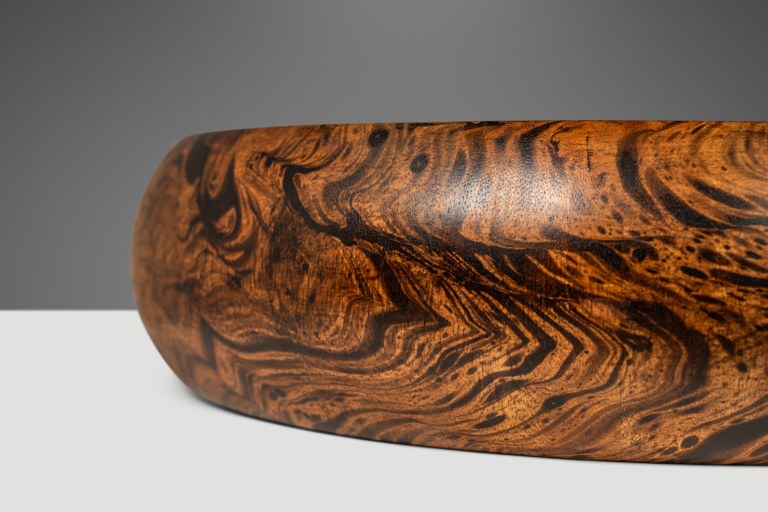 Mid-Century Organic Modern Serving Bowl Carved from Mango Wood, USA, c. 1960's 1
