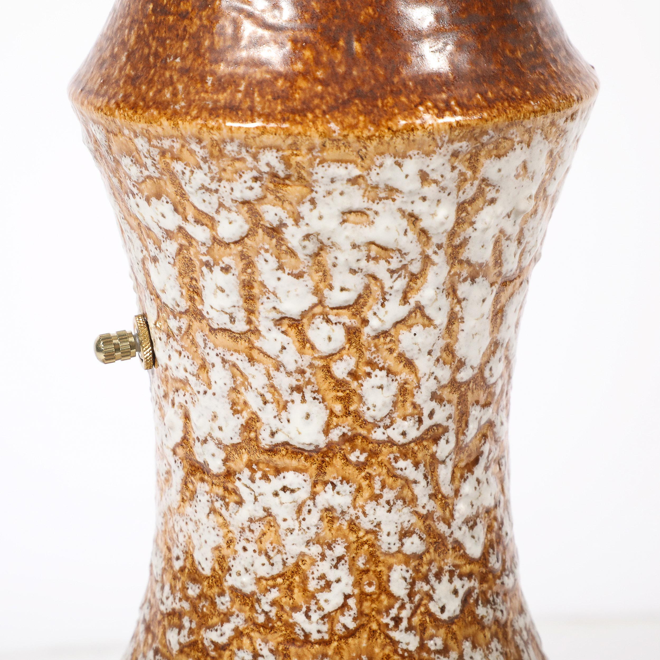 Mid-Century Organic Pitcher Form Ceramic Table Lamp with Illuminated Cutouts For Sale 1