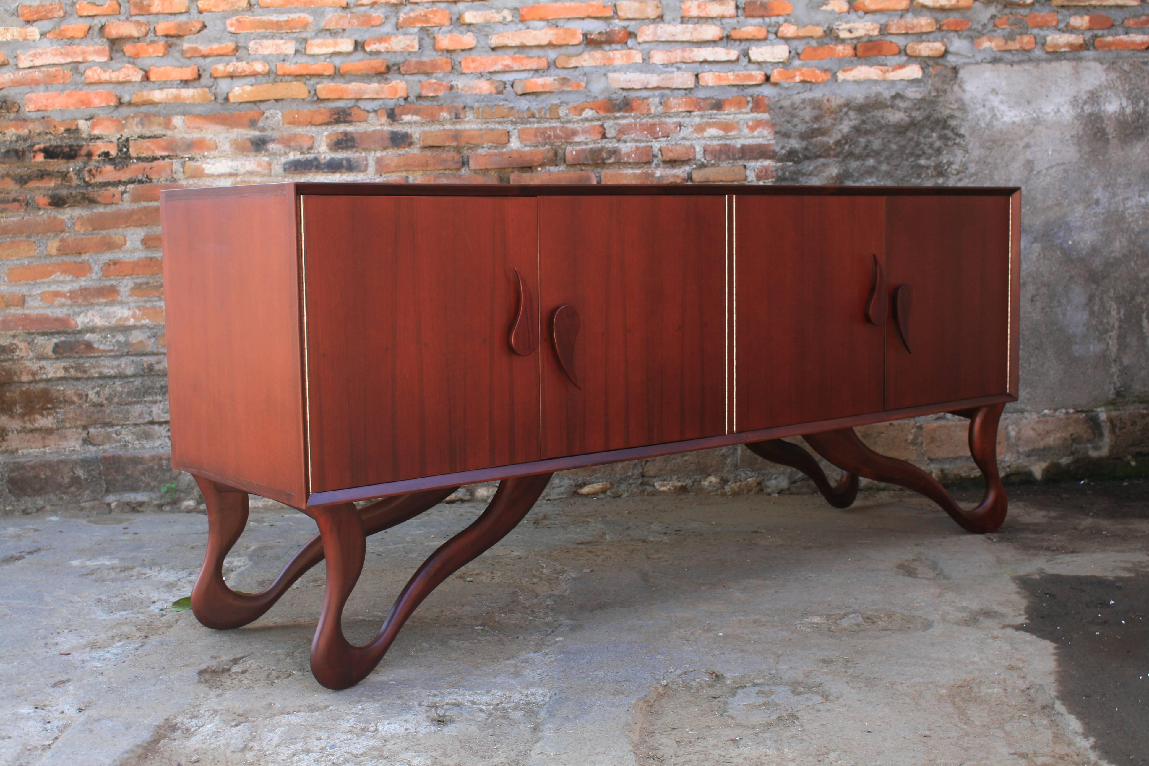 Midcentury Organic Sculptural Sideboard In Excellent Condition For Sale In Ostend, BE