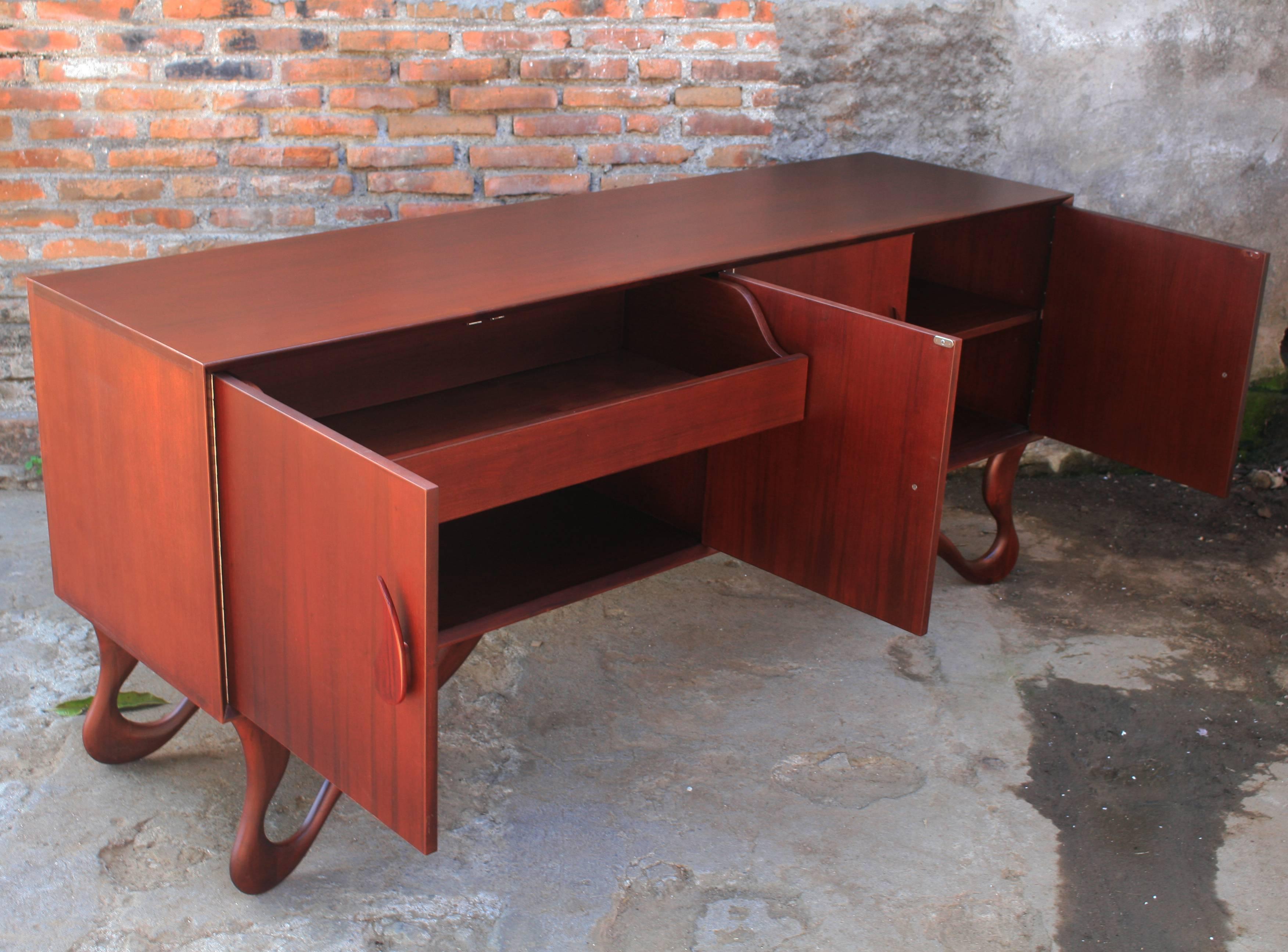 Wood Midcentury Organic Sculptural Sideboard For Sale