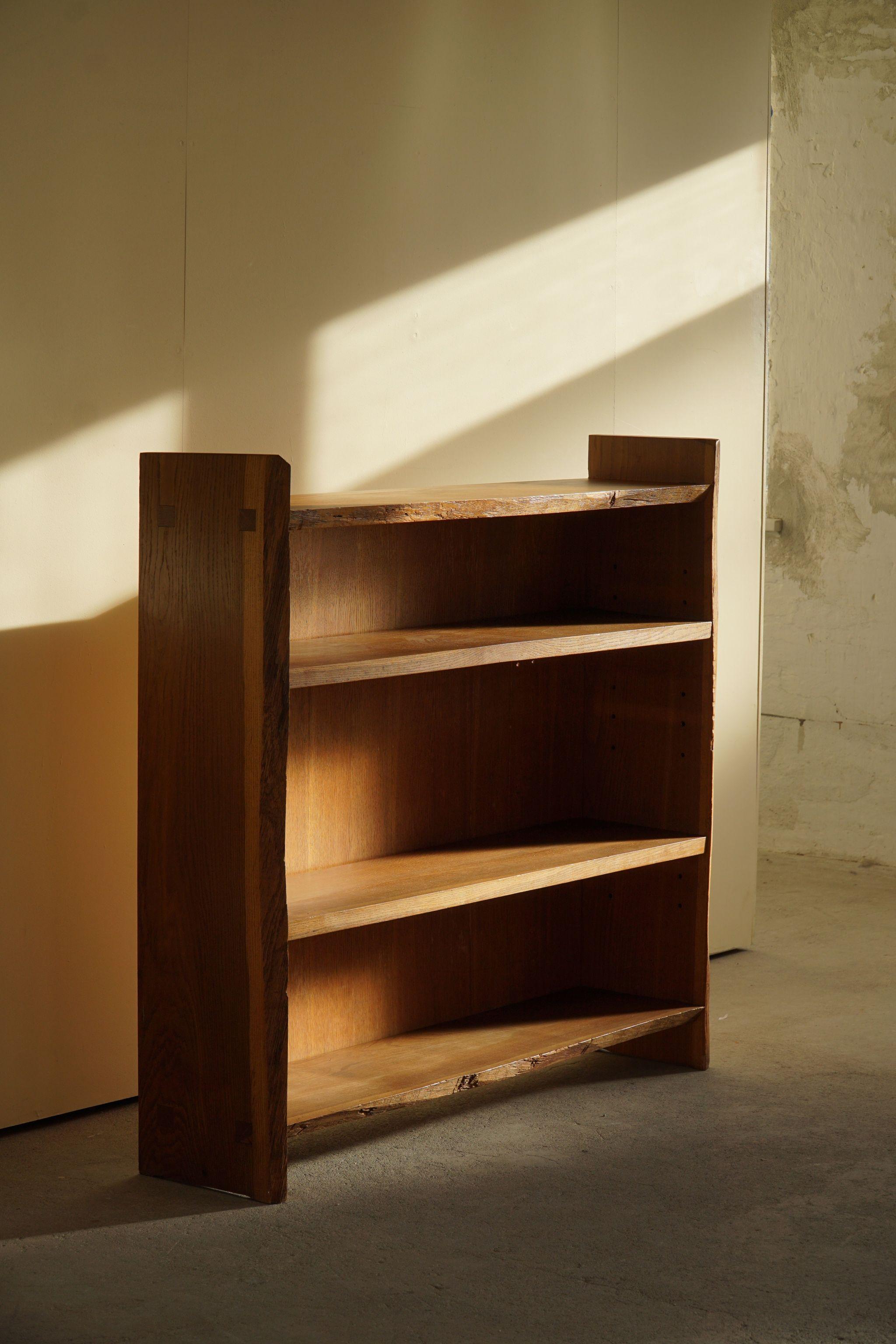 Mid Century Organic Solid Oak Shelve Unit, by Danish Cabinetmaker, 1960s In Good Condition In Odense, DK