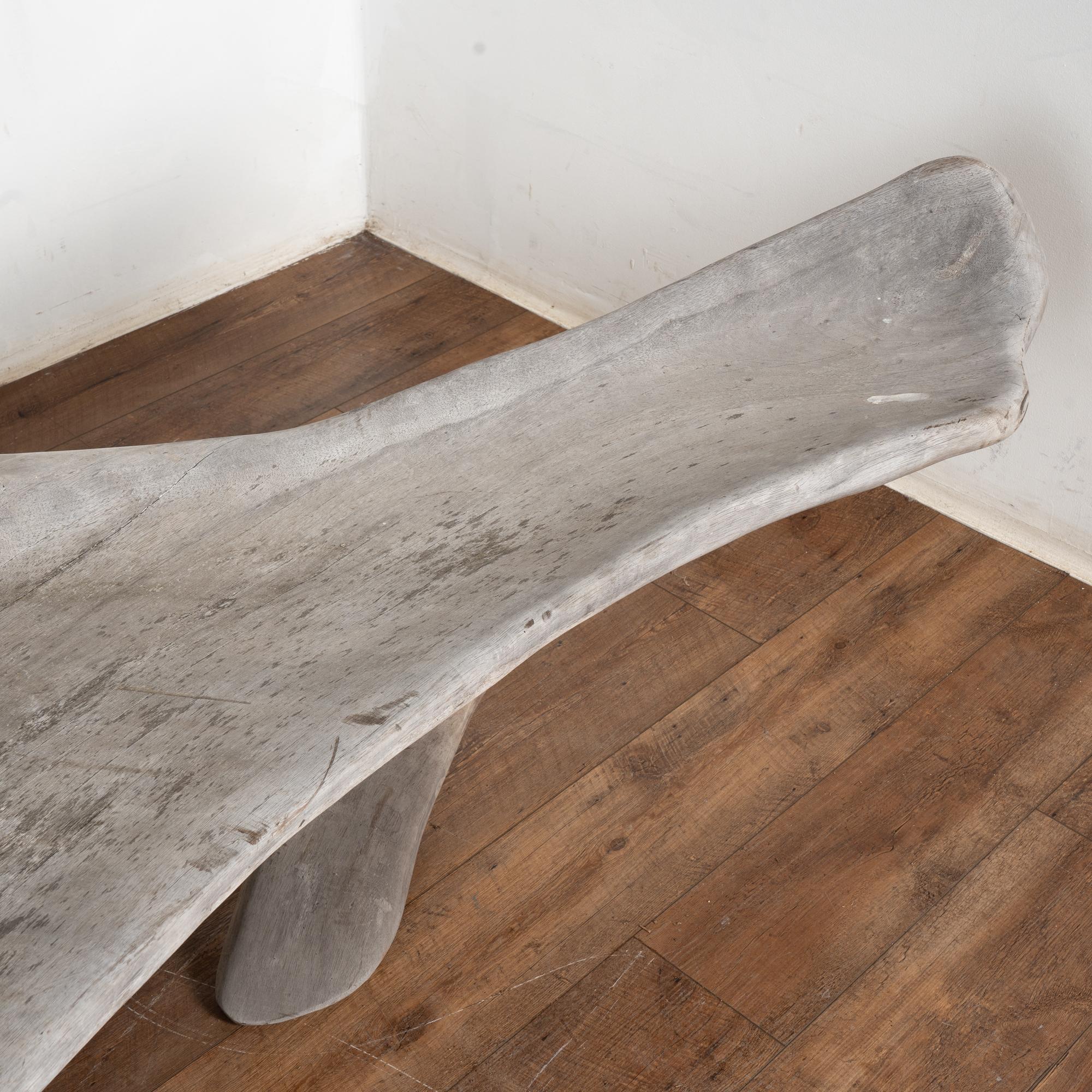 Mid Century Organic Teak Root Large Bench For Sale 4