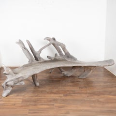 Mid Century Organic Teak Root Large Bench