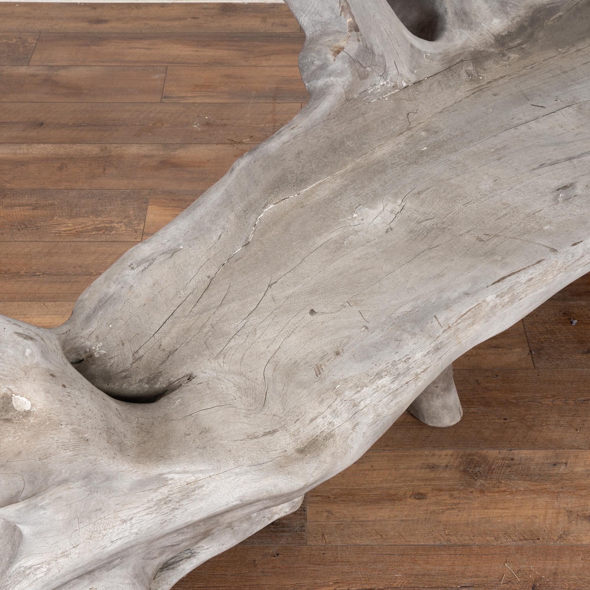 Mid Century Organic Teak Root Large Bench For Sale 1