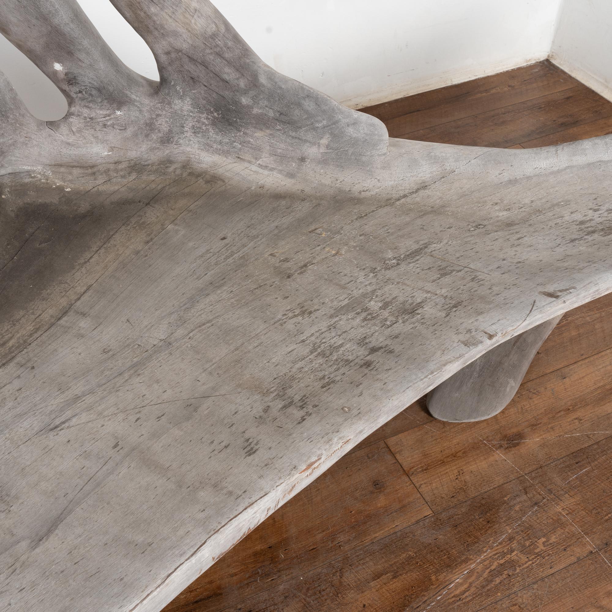 Mid Century Organic Teak Root Large Bench For Sale 3