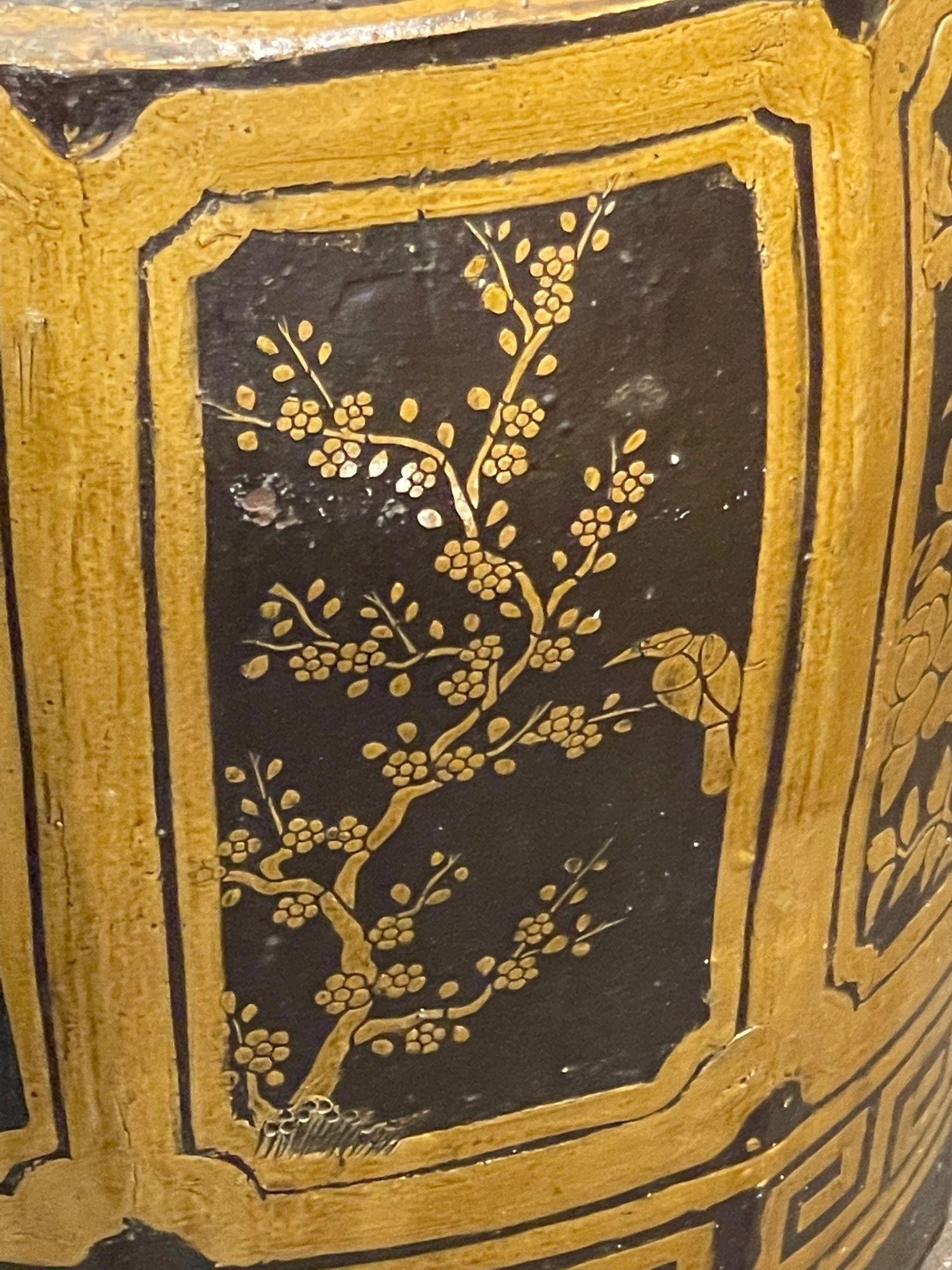 Mid-Century Oriental Glazed Planter with Greek Key Motif 1