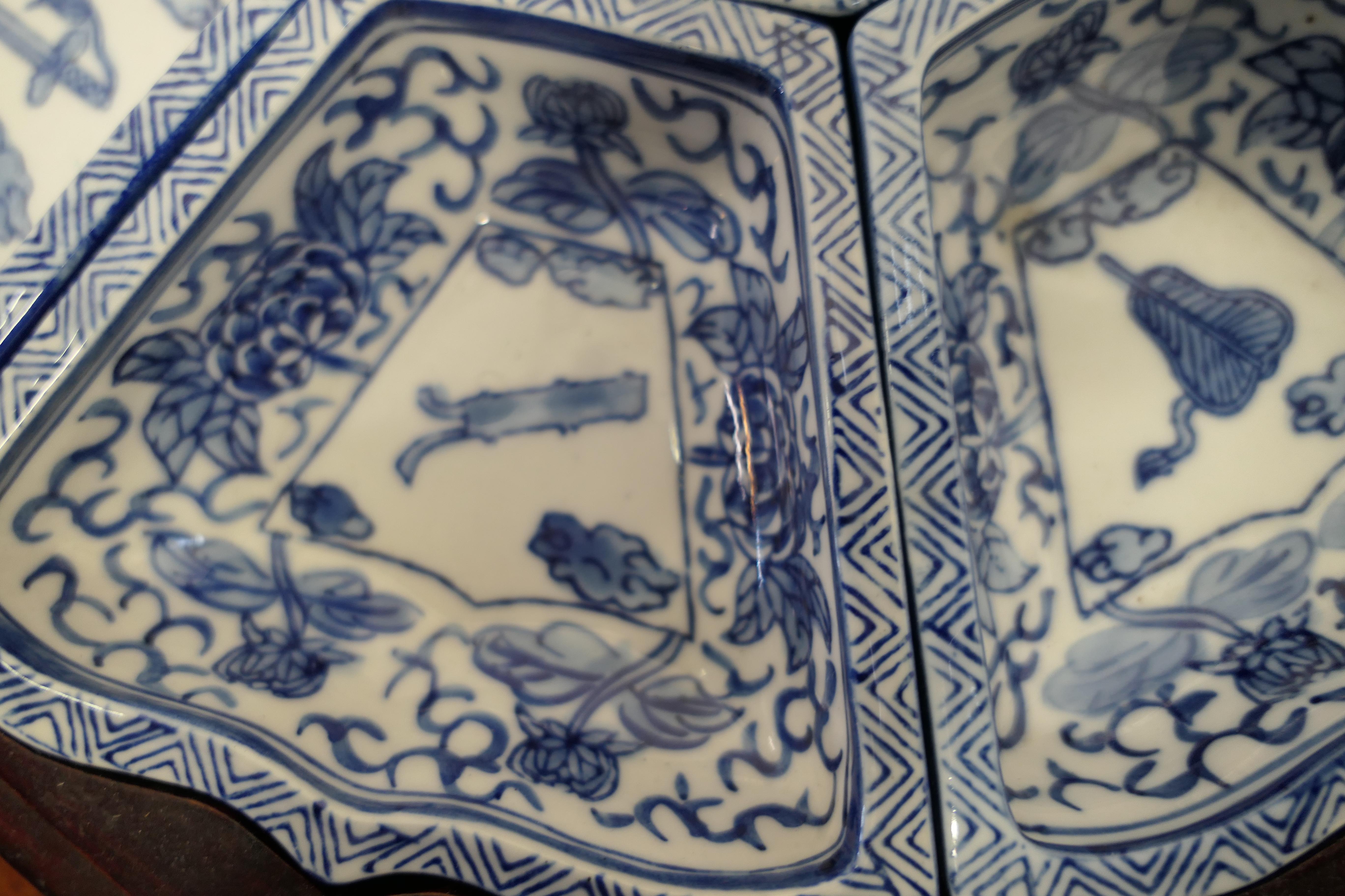 Japonisme Plat à hors d'oeuvres oriental du milieu du siècle  Set in Presentation Lazy Susan en vente