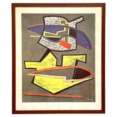 Mid Century Original Alberto Magnelli Abstract Framed Print 1942 