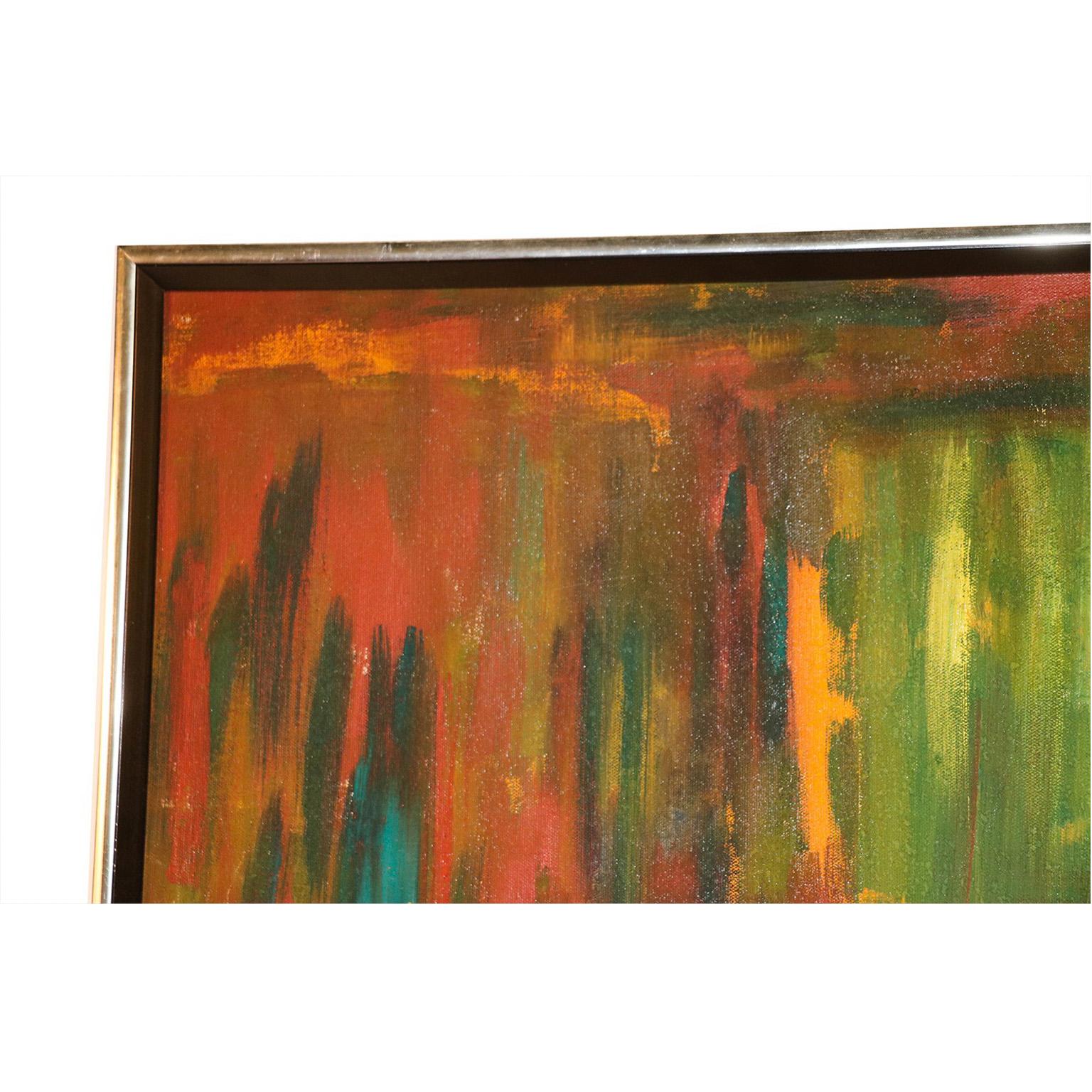 Midcentury Original Andrea Suter Oil Painting In Good Condition For Sale In Baltimore, MD