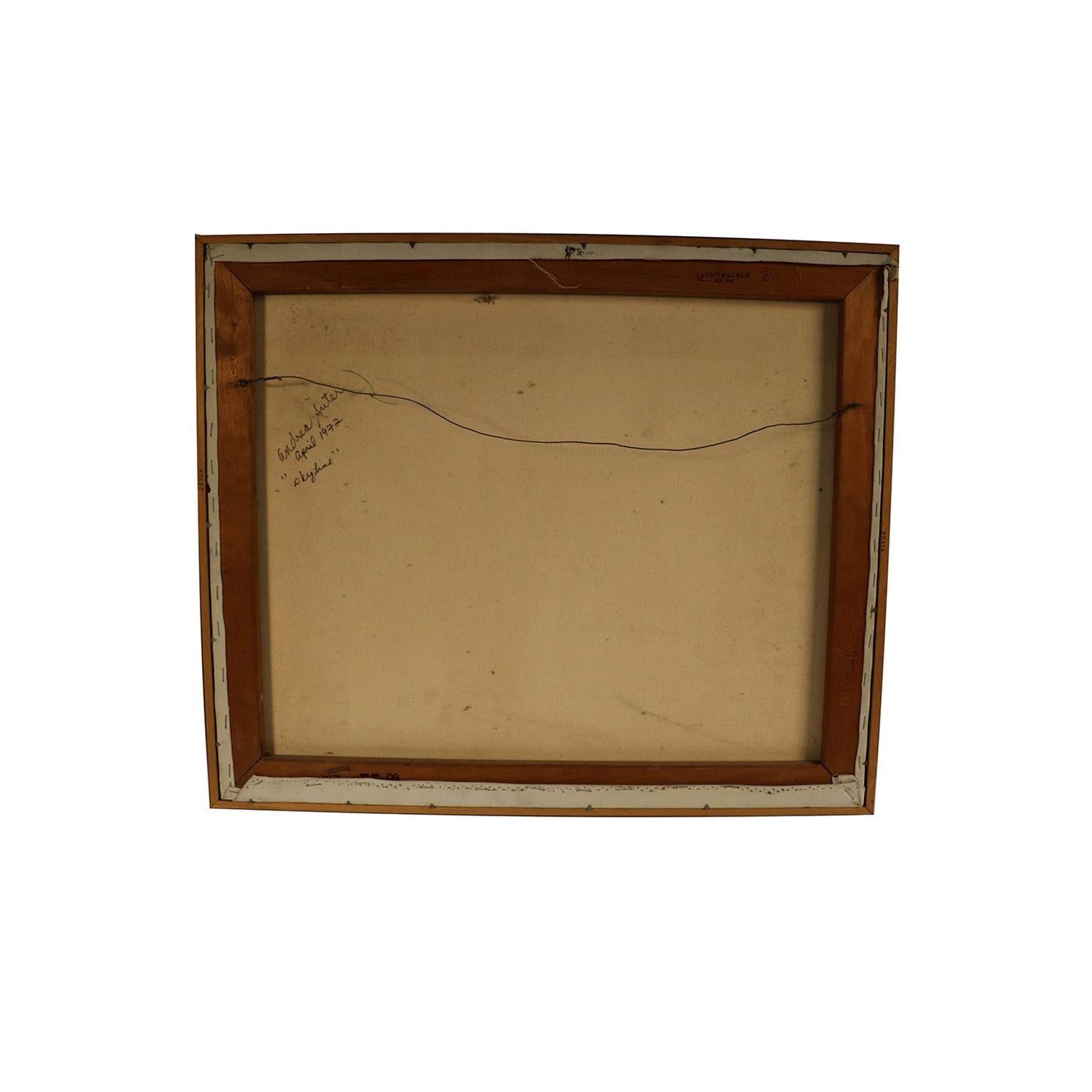 Canvas Midcentury Original Andrea Suter Oil Painting For Sale