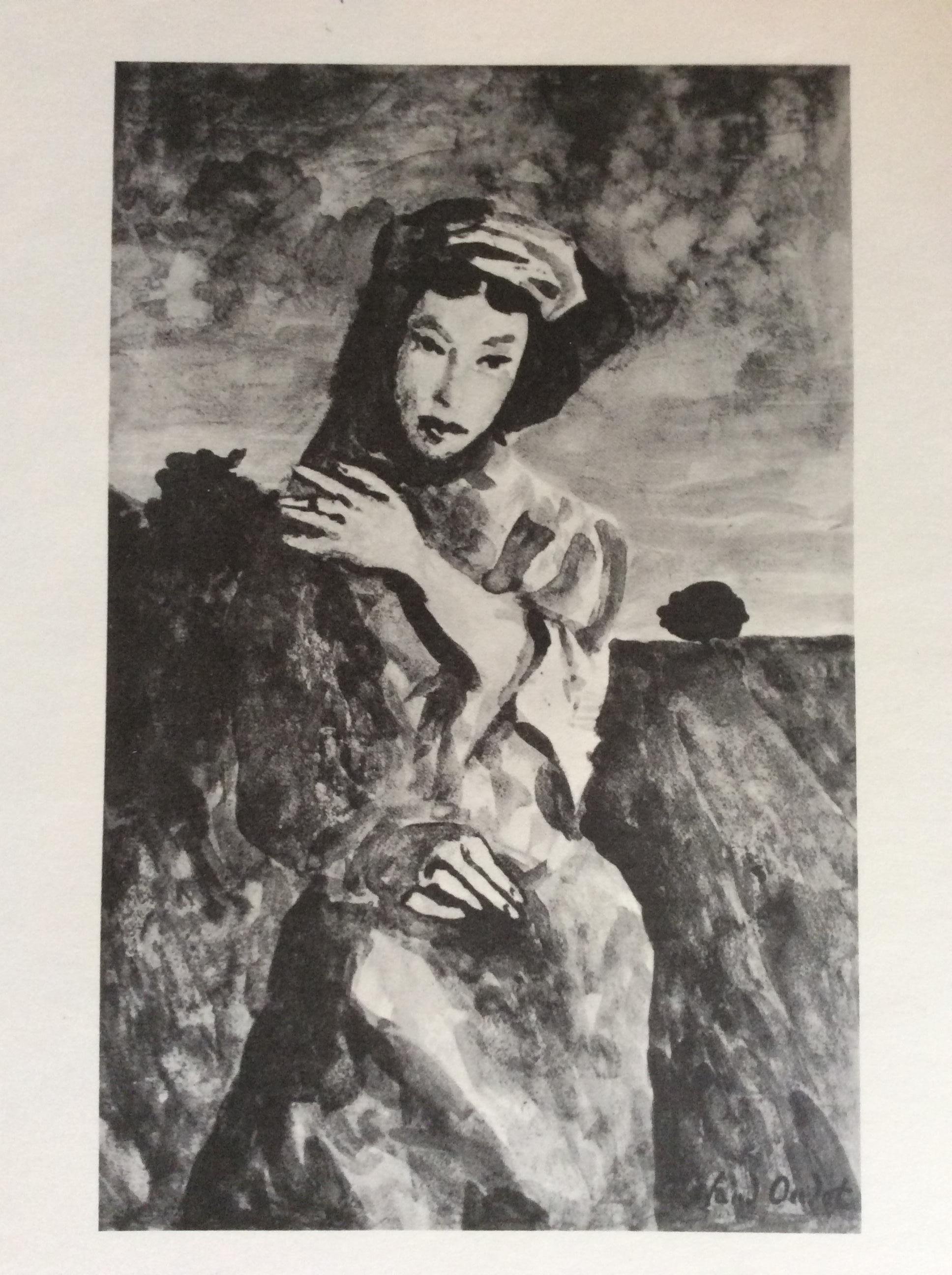 Original vintage poster from well-known gallery in the south of France.  Portrait Art by Roland Oublot.

Galerie de Francony was founded by Geoffroy de Francony to promote the works of emerging and established artists. A fascinating world which